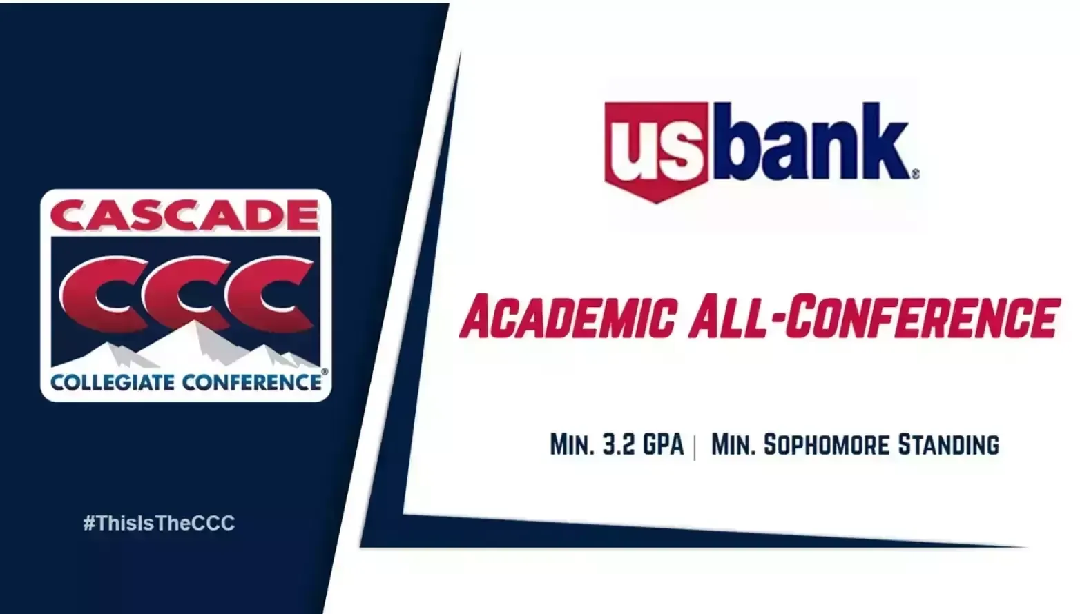 CCC Logo with U.S. Bank Logo and Academic All-Conference
