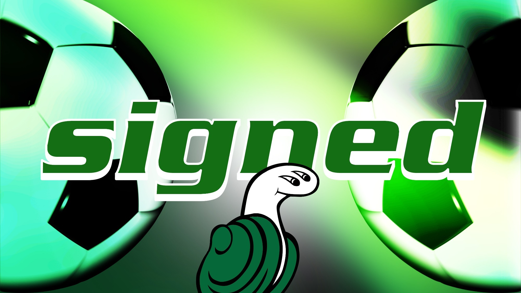 Geoduck Logo and soccer balls with 