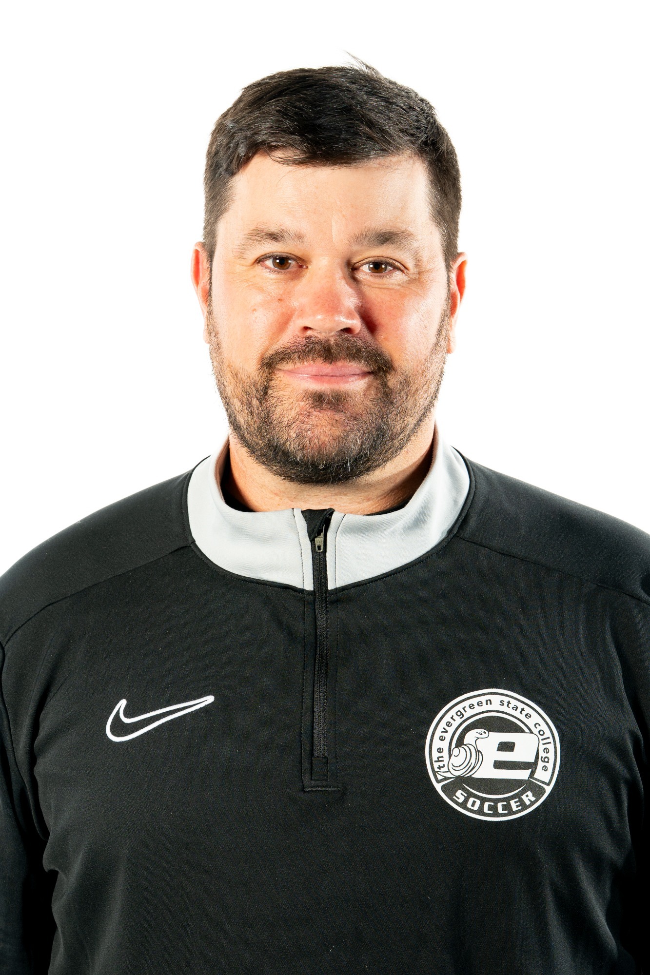 Steve Schmidt, Head Coach of Evergreen Men's Soccer, photographed 8/6/2025
