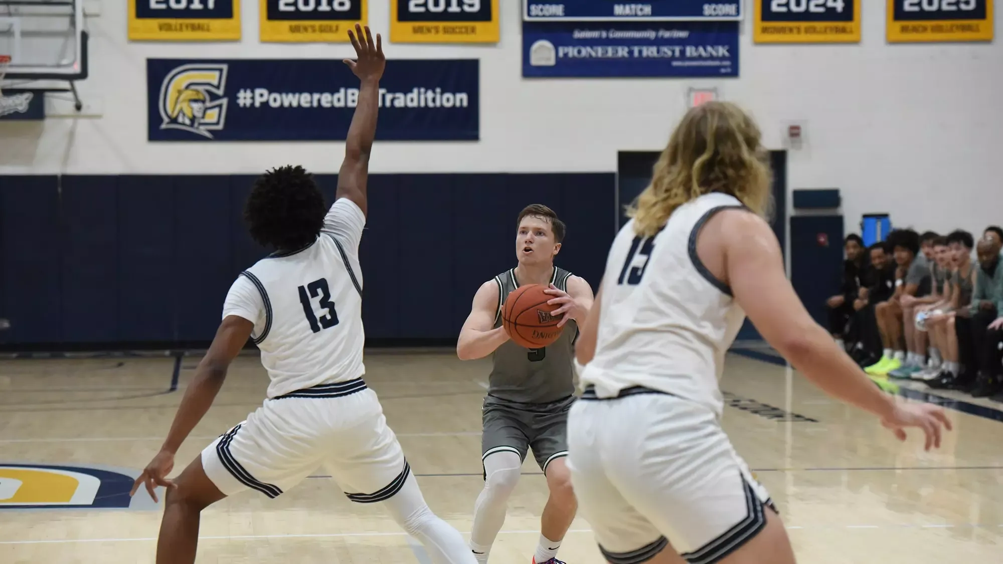 Bradley Graham sets up to shoot the basketball.