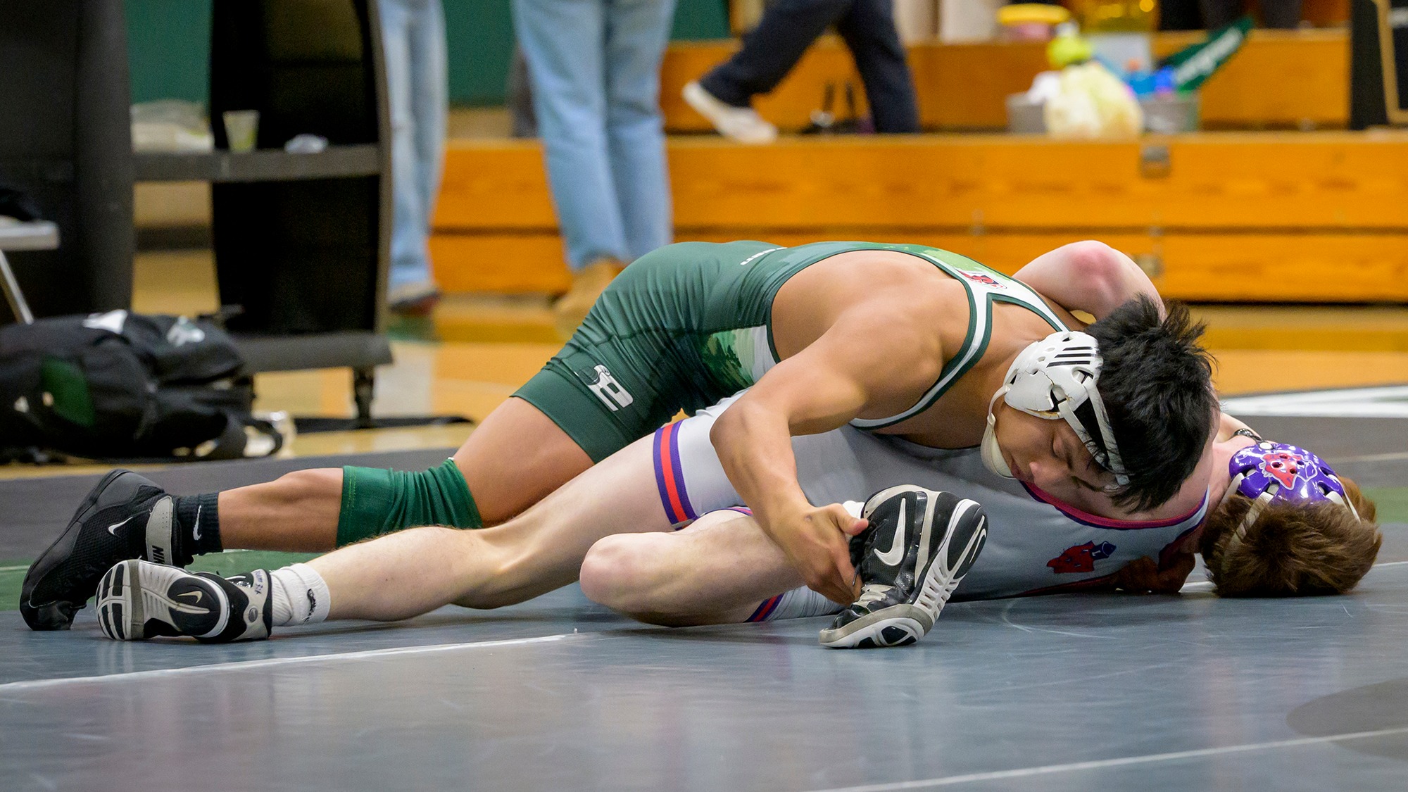 Horacio Godinez puts an opponent under pressure during a match.