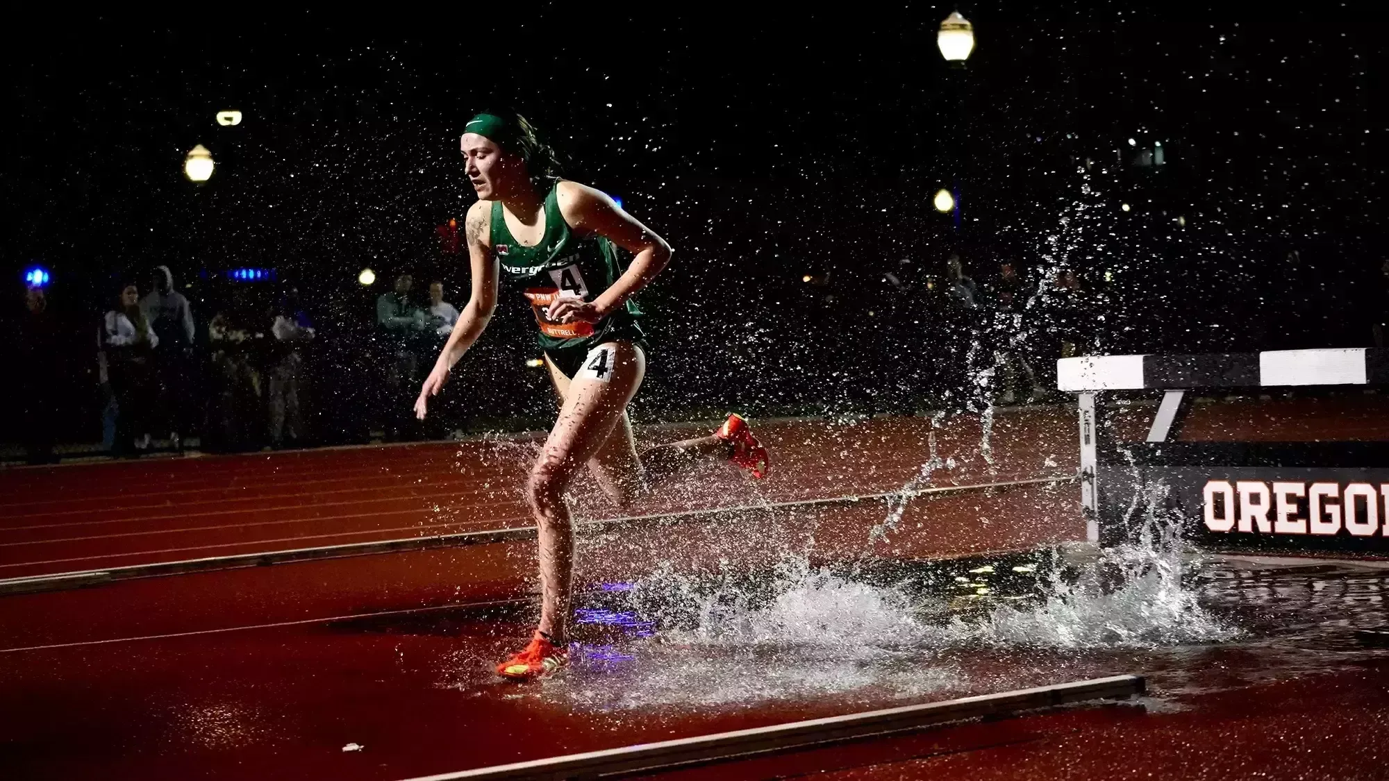 Dani Buttrell competes for the Geoducks in the 3,000-meter steeplechase at Oregon State.