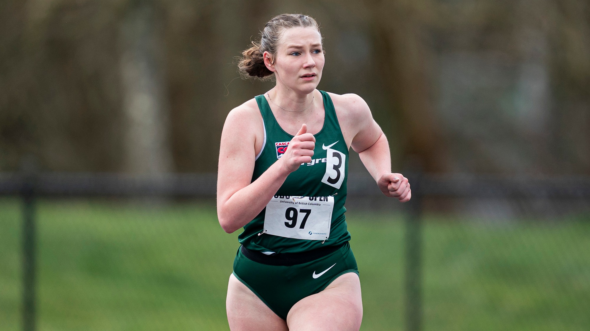 Madison Palek competes for the Geoducks in the 5,000-meter race walk.