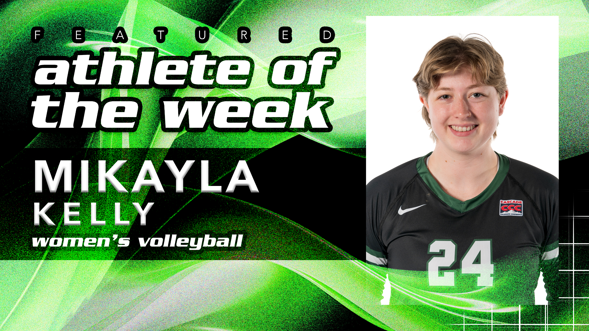 Mikayla Kelly from women's volleyball with 