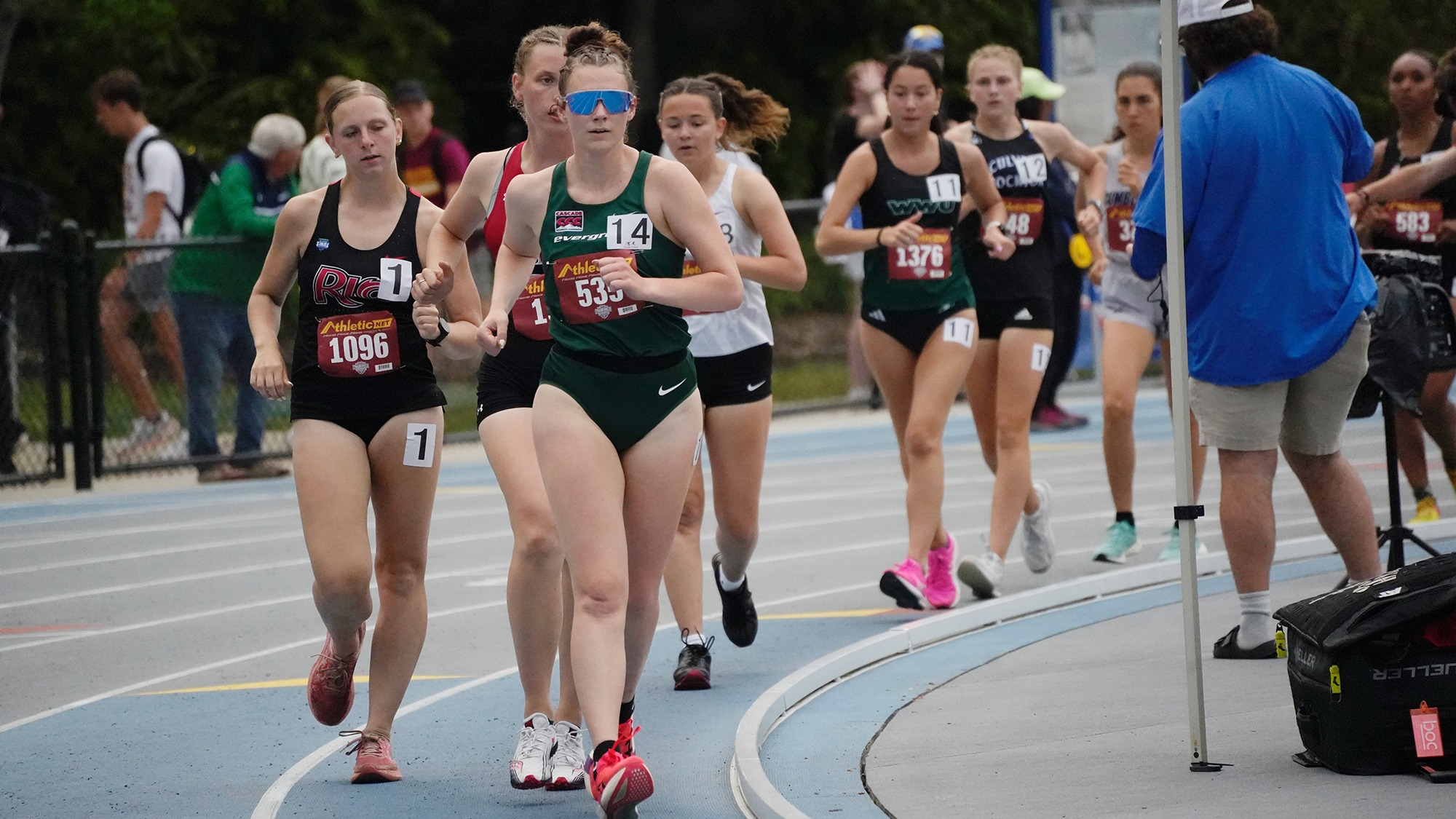 Madison Palek competes in the 5,000-meter race walk at the 2026 NAIA Outdoor Track and Field Championships.