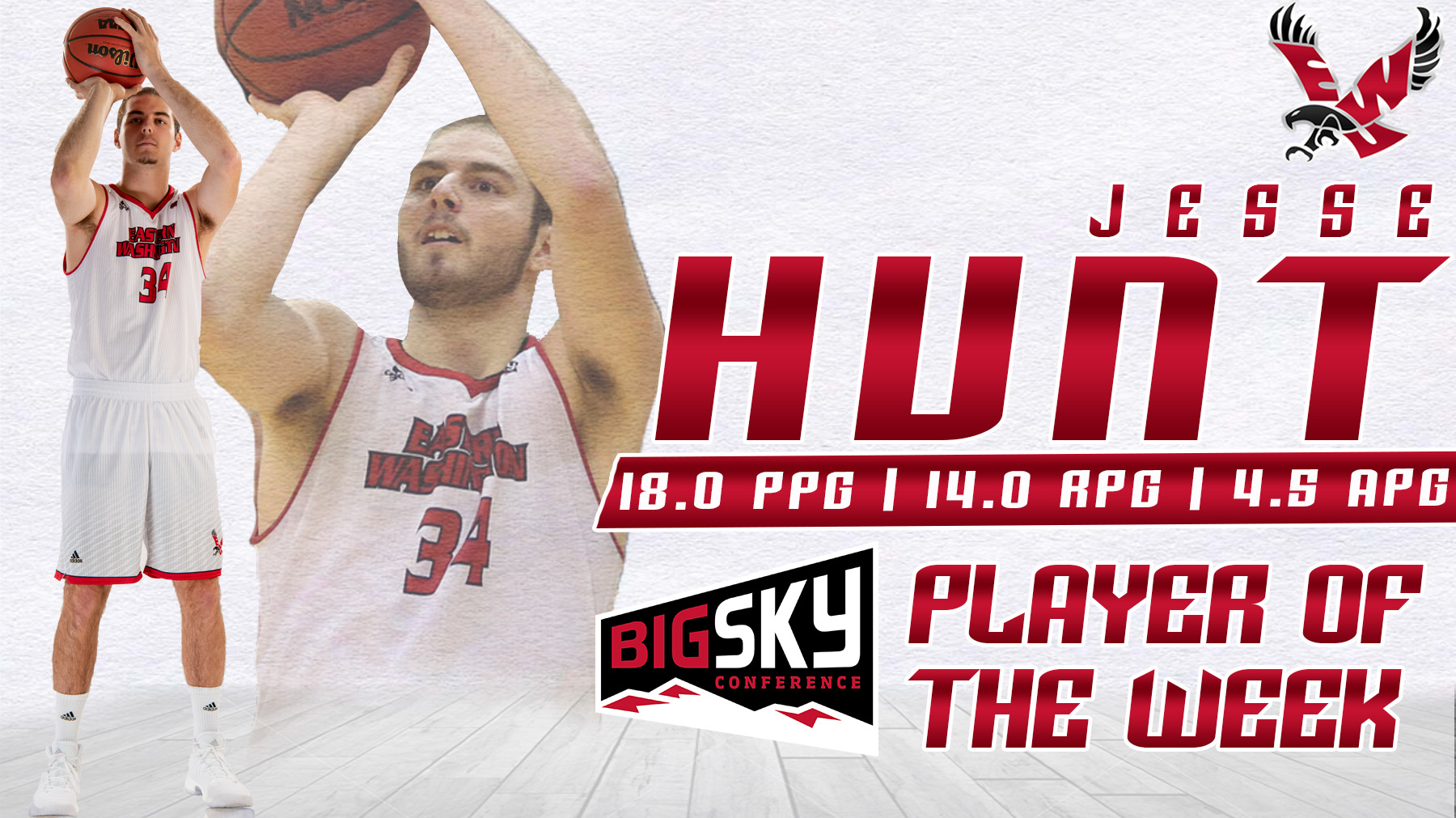 Hunt Earns Final Big Sky Player of the Week Honor Eastern Washington