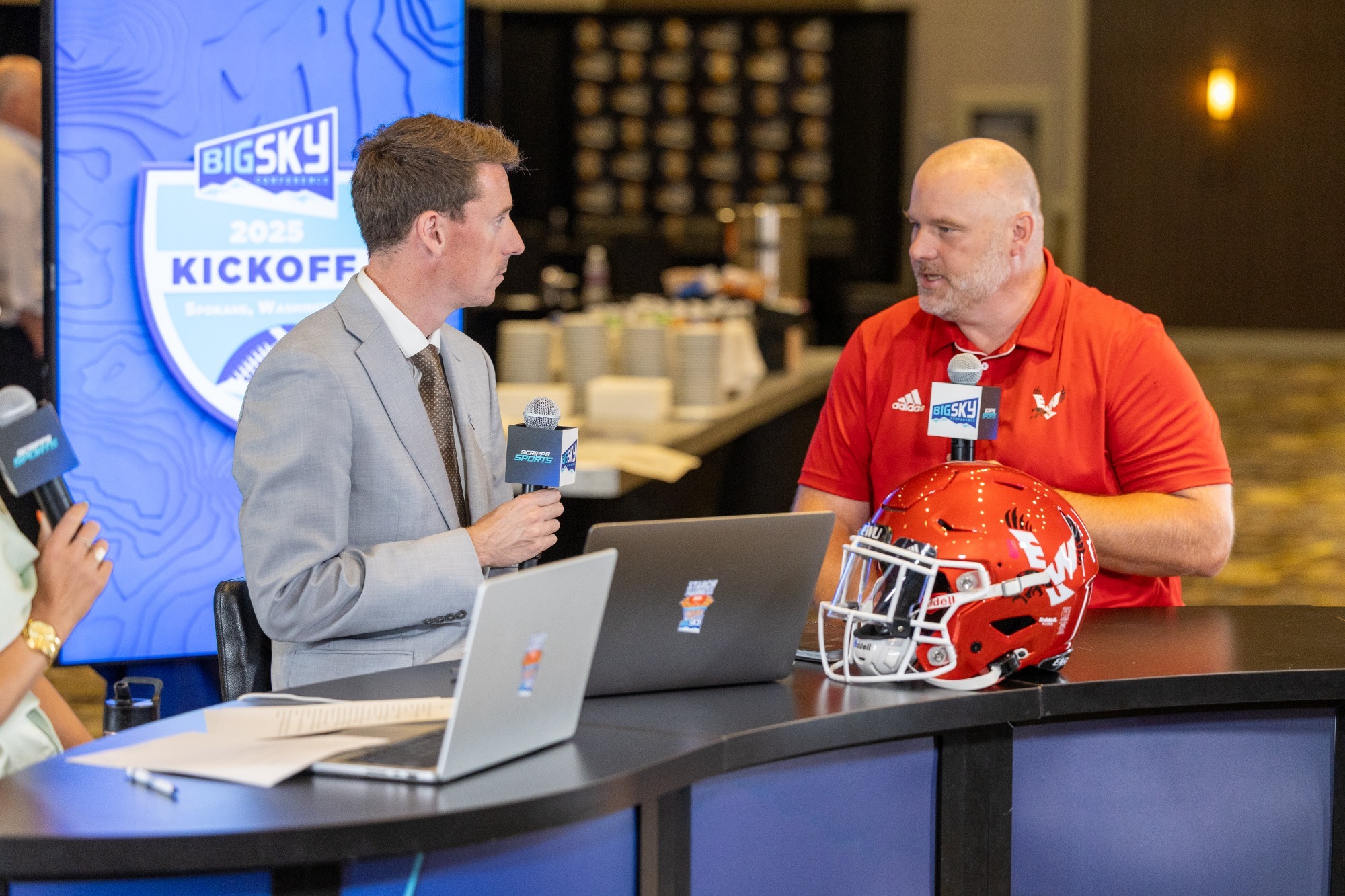 Coach Best with Kyle Hansen, 2026 BSC Media Day