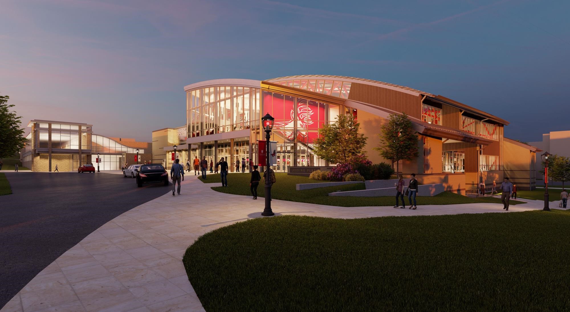 Nighttime Arena Rendering