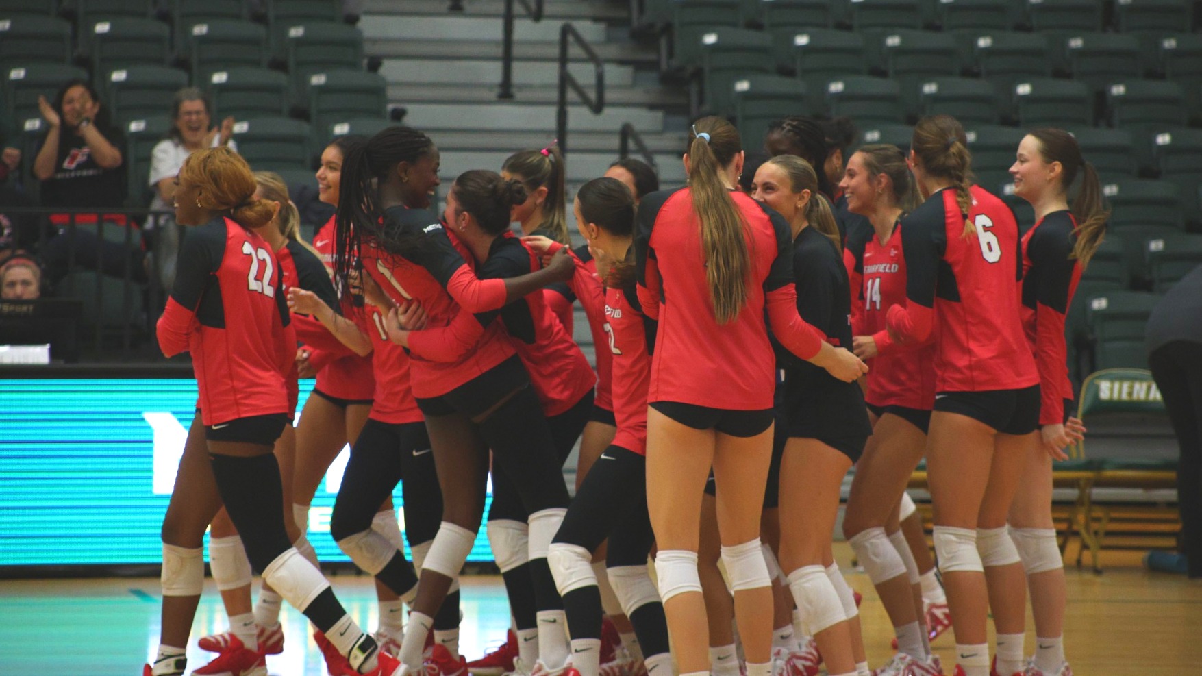 Team celebration at Siena