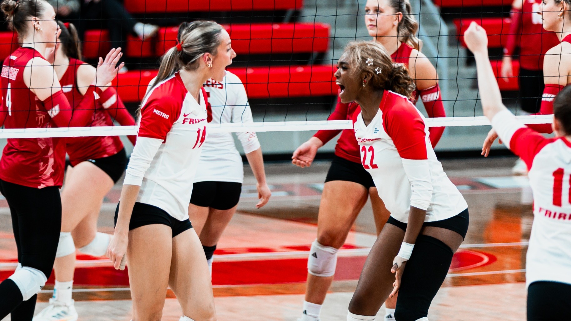 Healey and Wyche celebration vs Sacred Heart