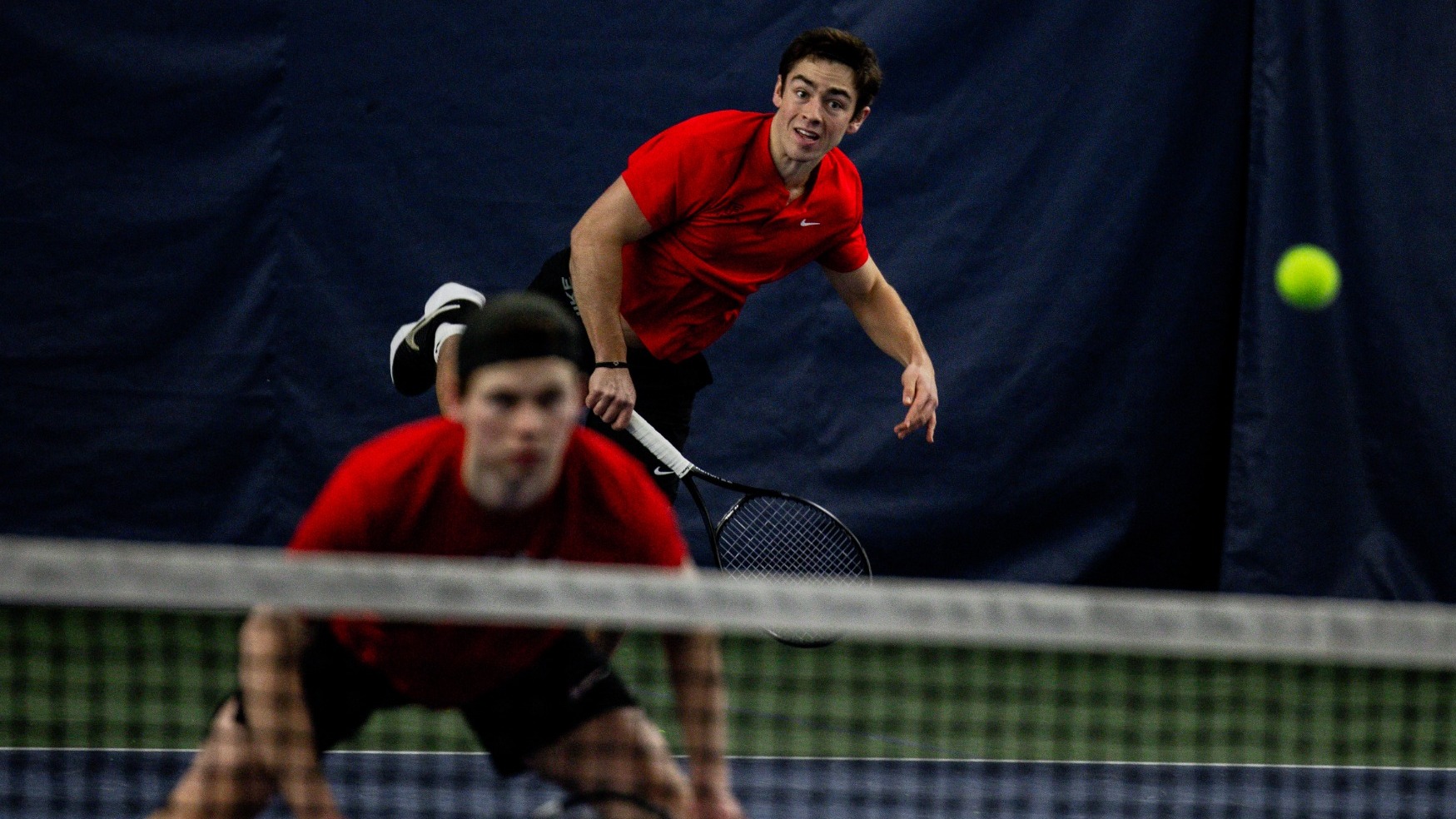 Kosta Kollias doubles, Kacper in foreground