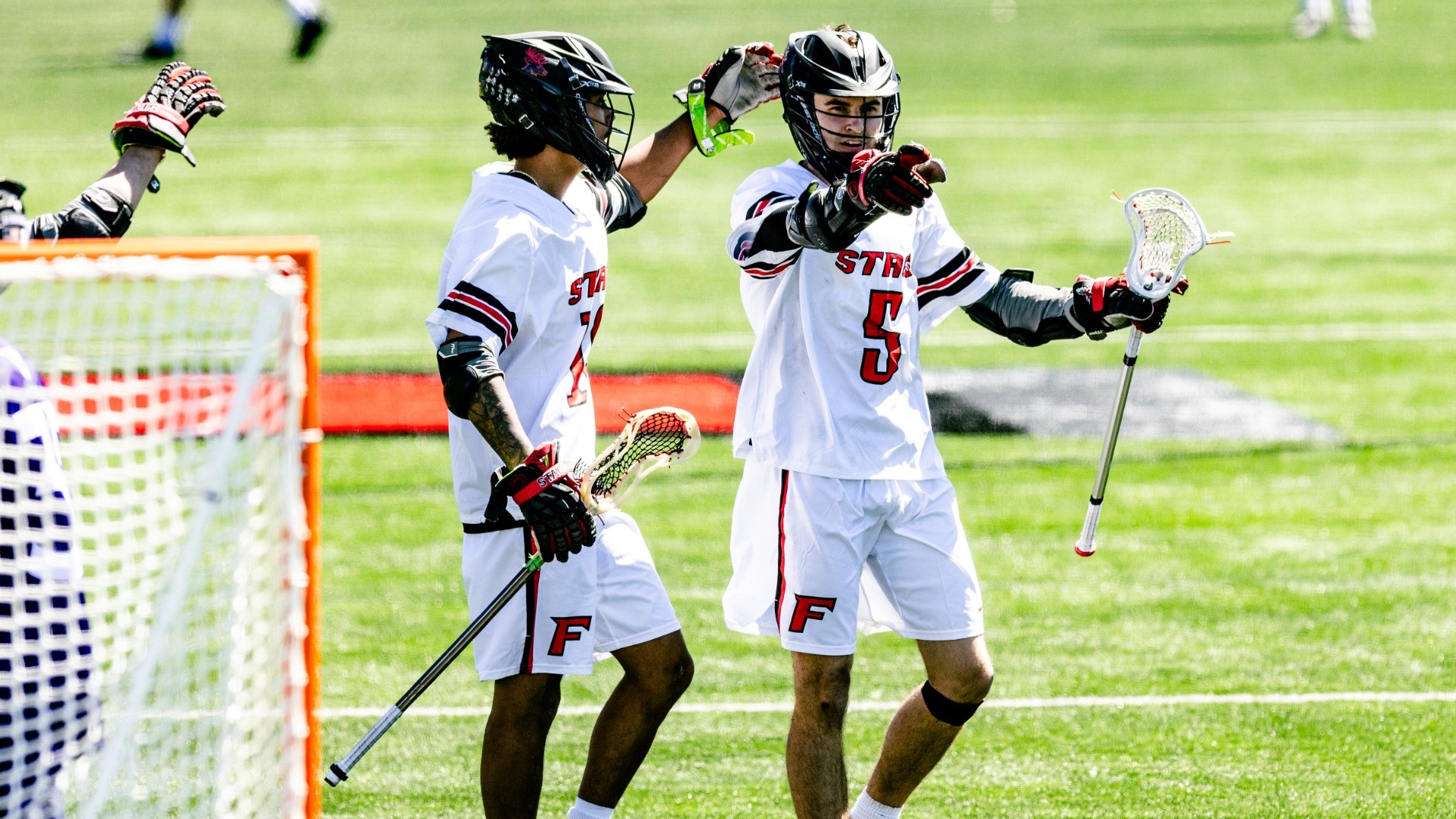 Devin Lampron celebration vs Holy Cross