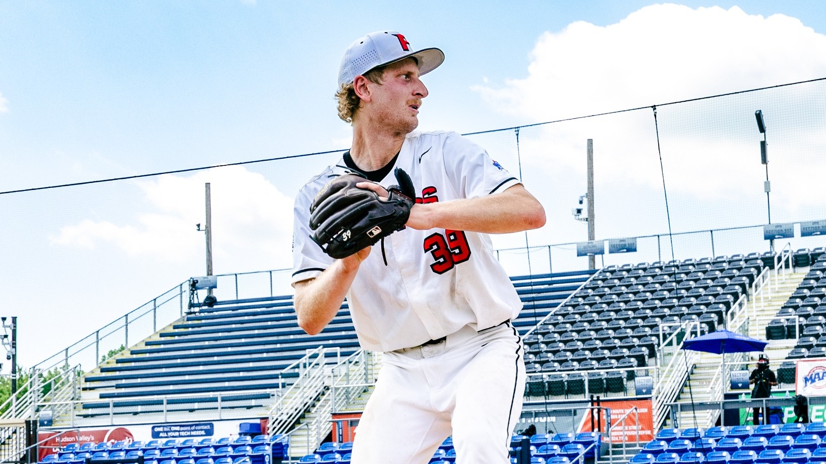 Alekson warming up on the mound
