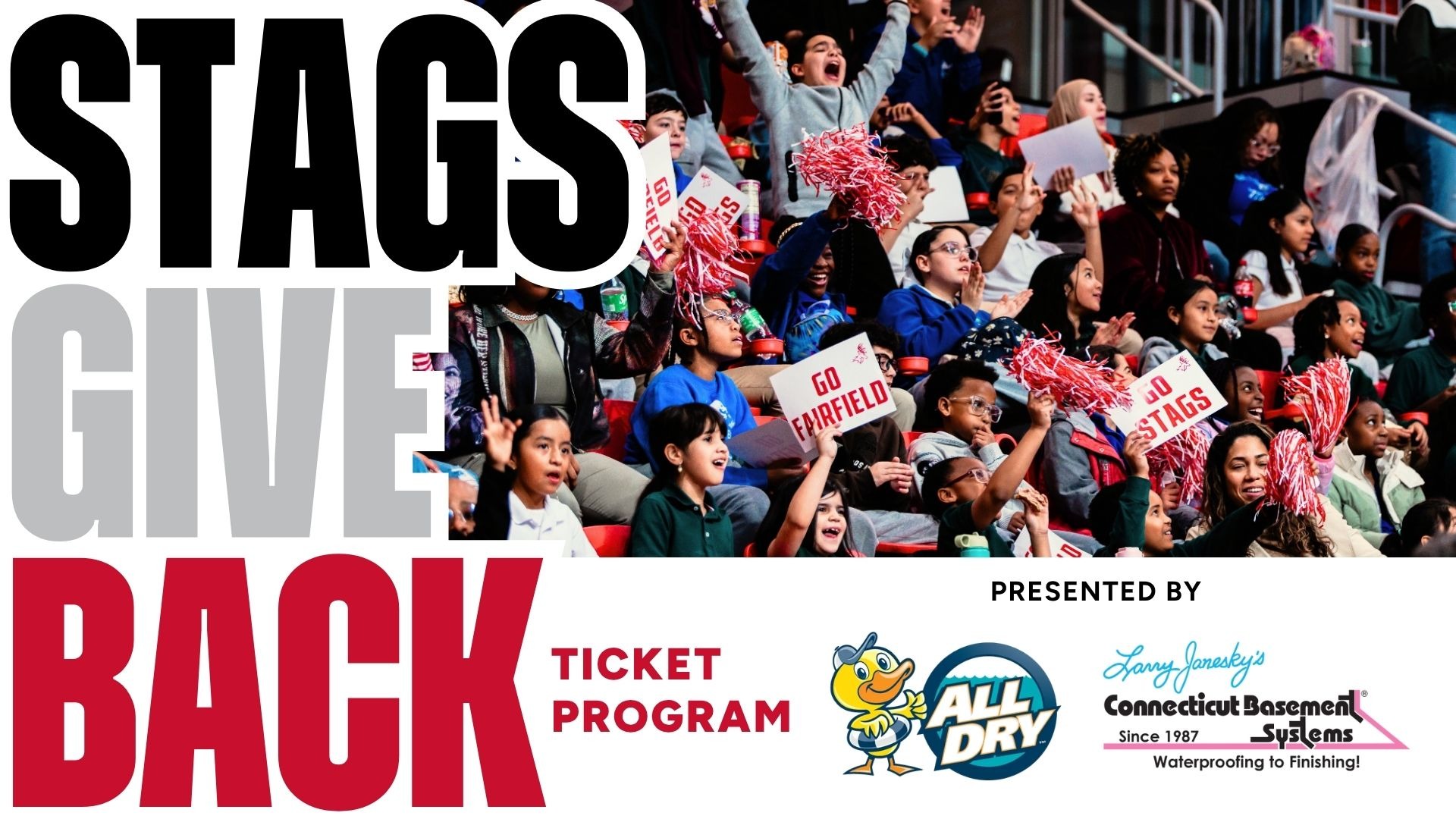 Stags Give Back ticket donation program banner