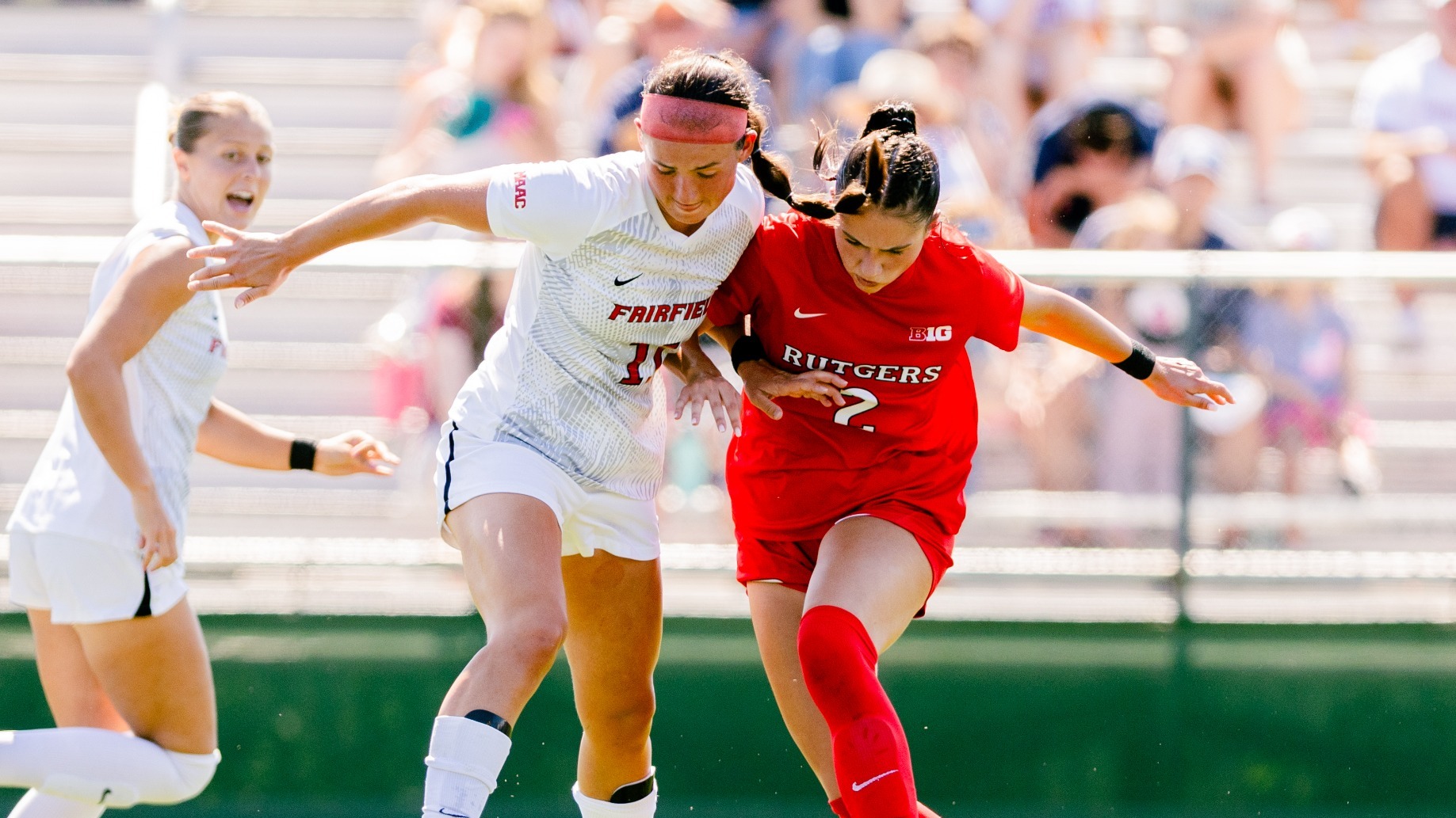 McMahon battles for the ball against Rutgers
