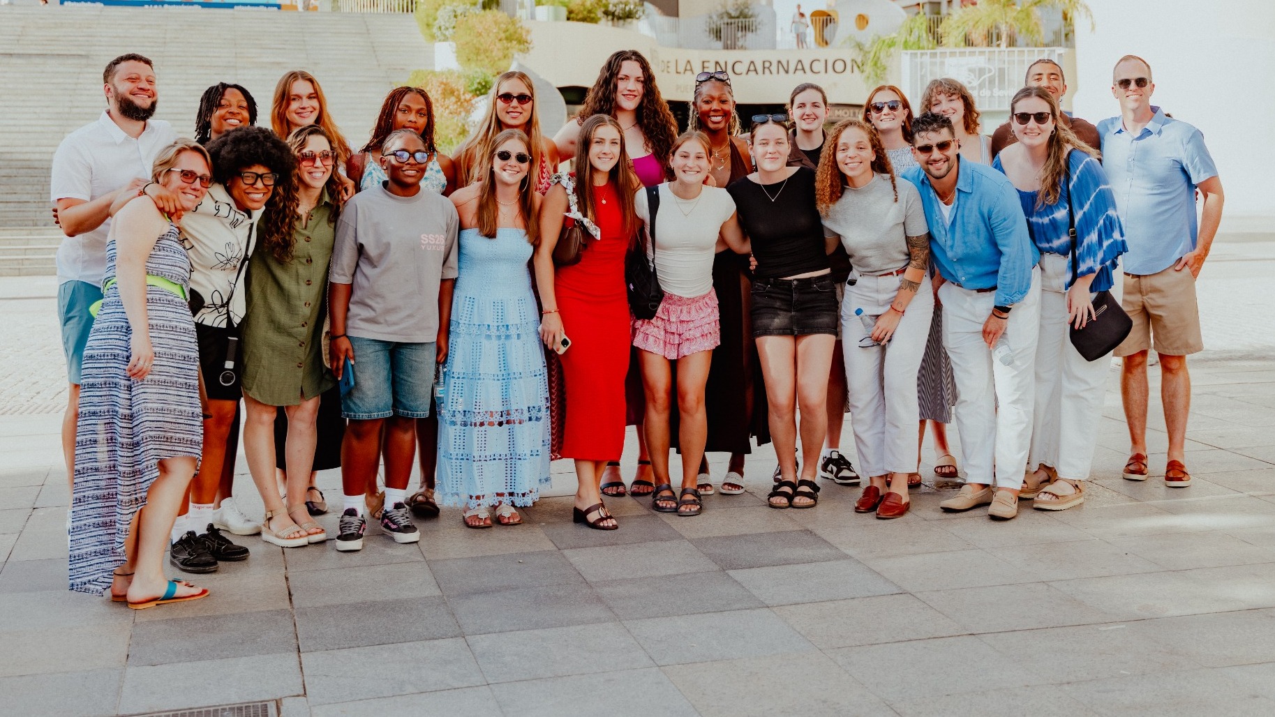 Women's Basketball group photo in Spain