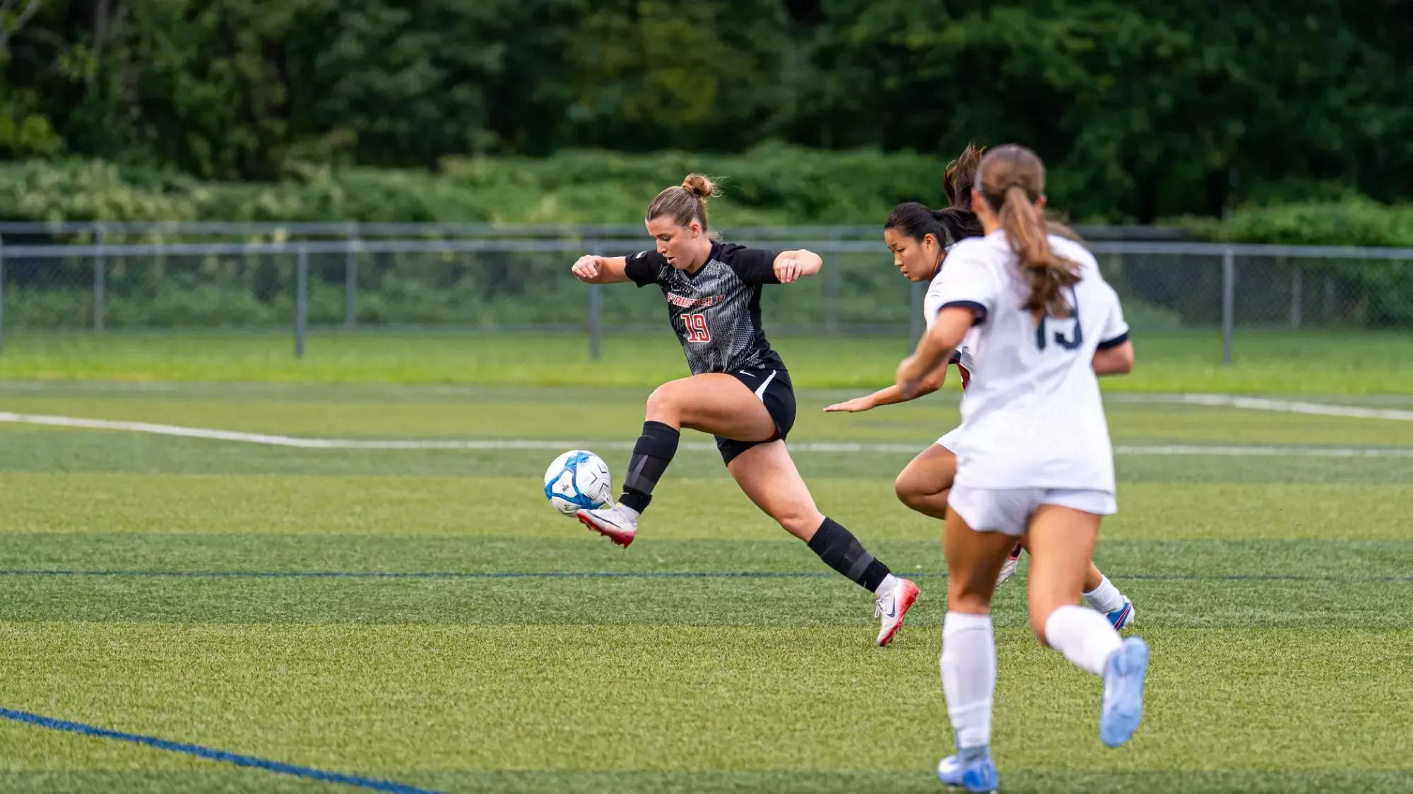 O'Connor leaps for the ball against FDU