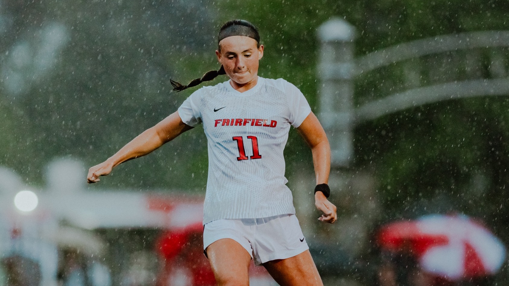 McMahon in the rain against Boston University