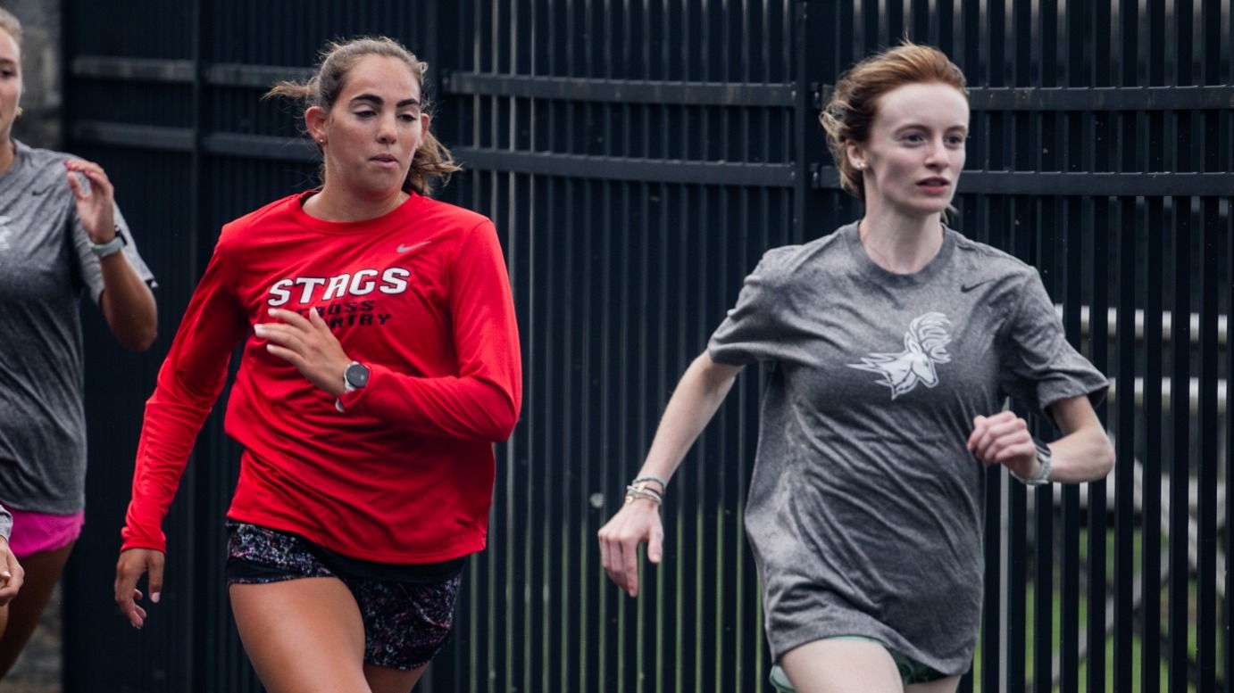 Michaela Kenny and Sophie Cheesman at practice