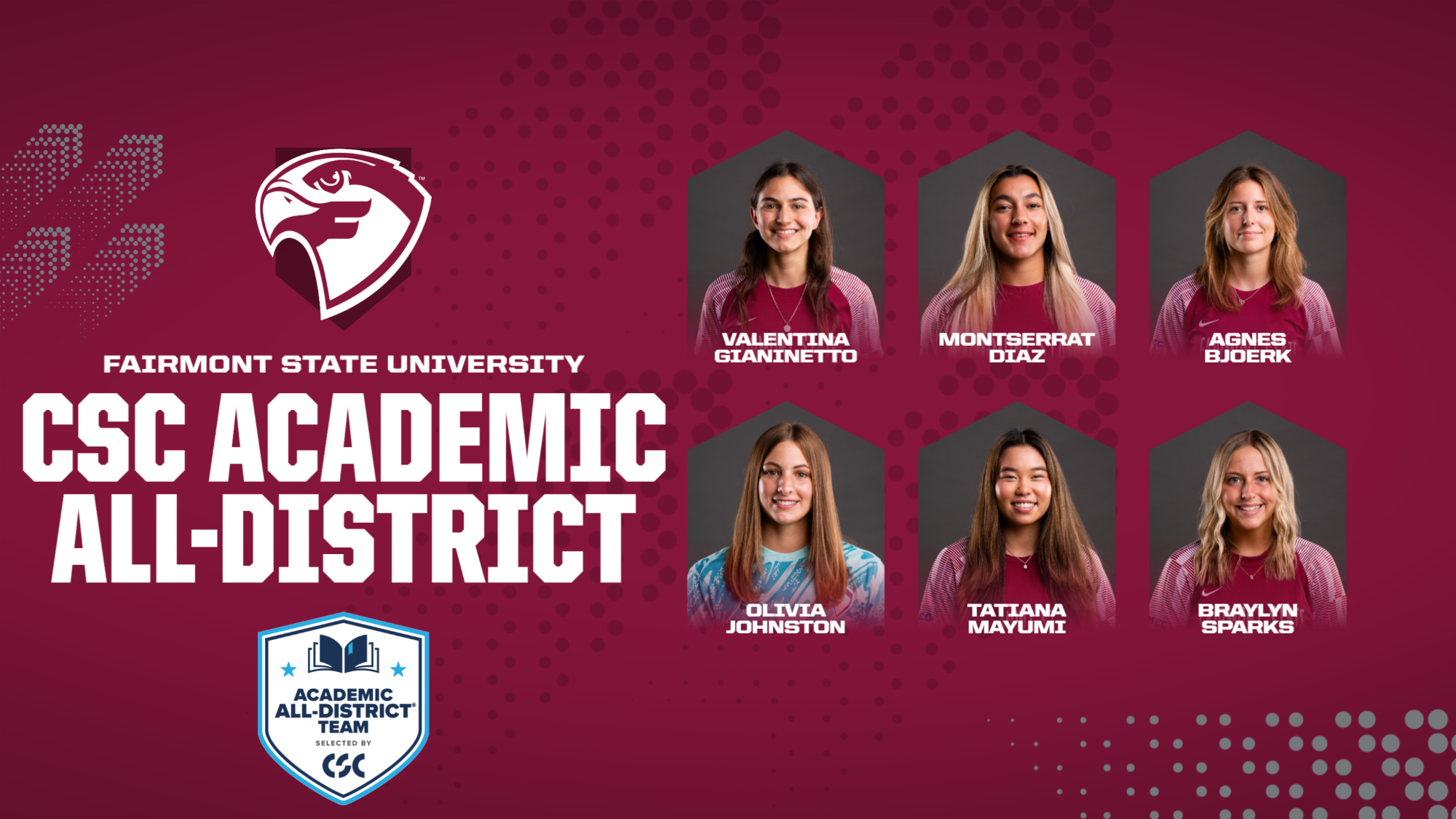 CSC Academic All-District WSOC 2025