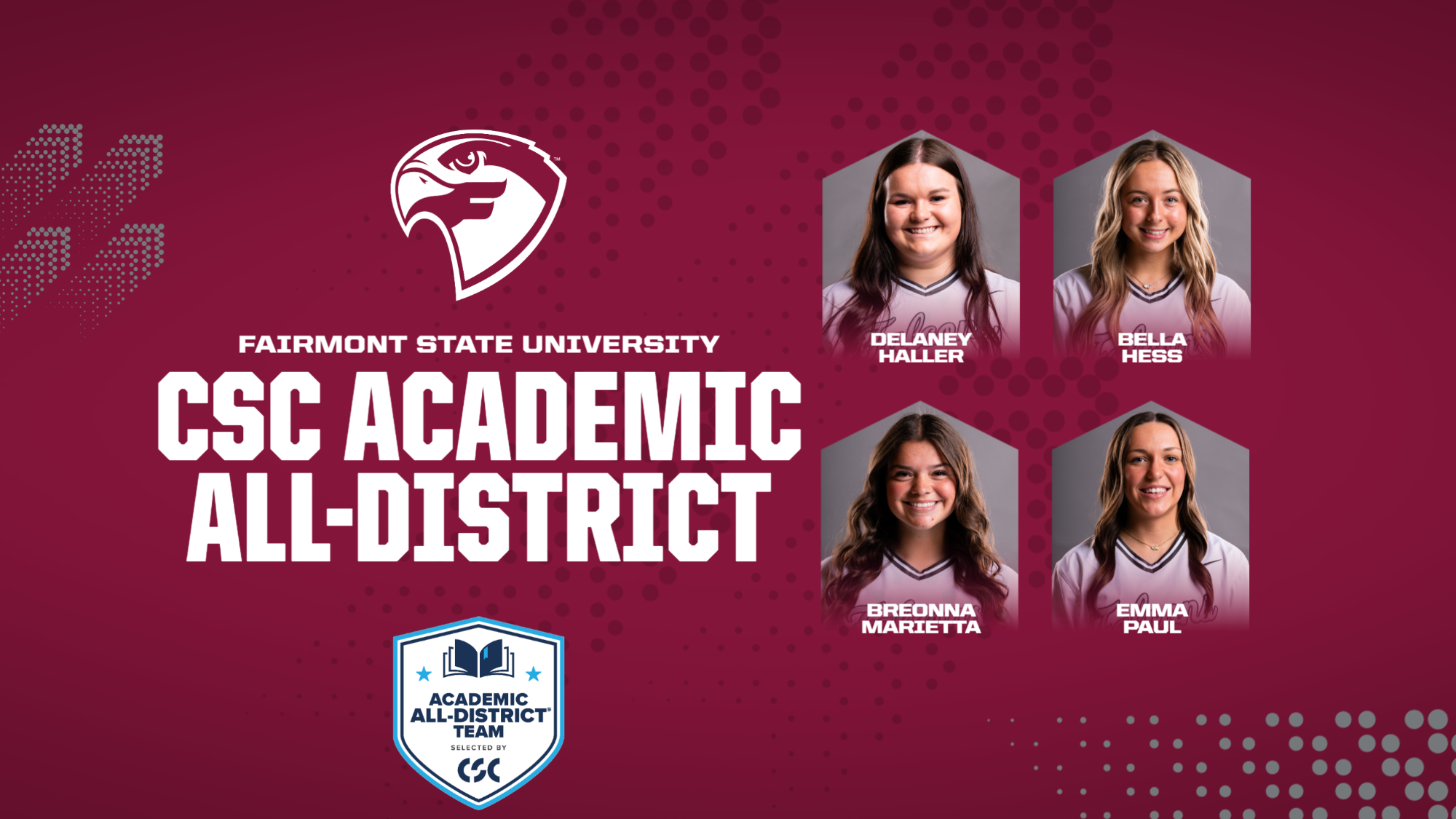 2026 CSC Academic All-District Softball
