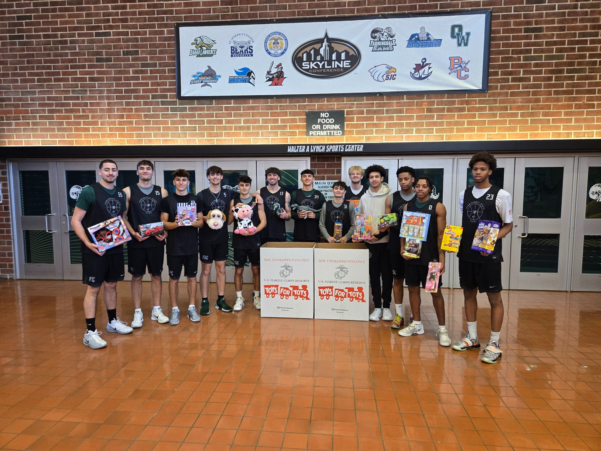 Farmingdale State College Student-Athlete Advisory Committee members conducted their fourth annual Toys for Tots drive in December 2025