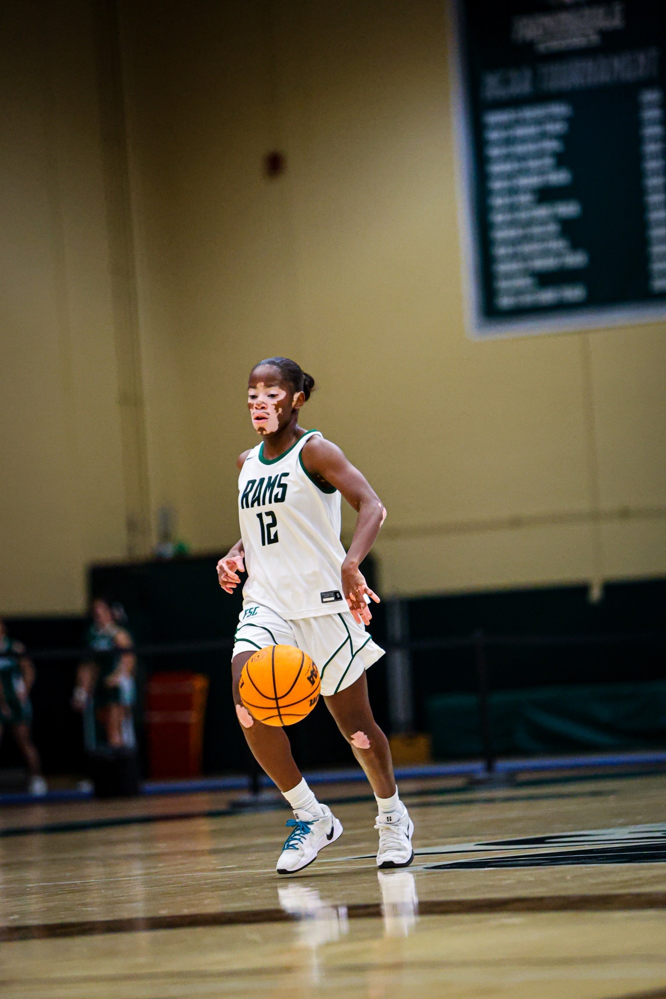 Shyann Parker dribbling past half court
