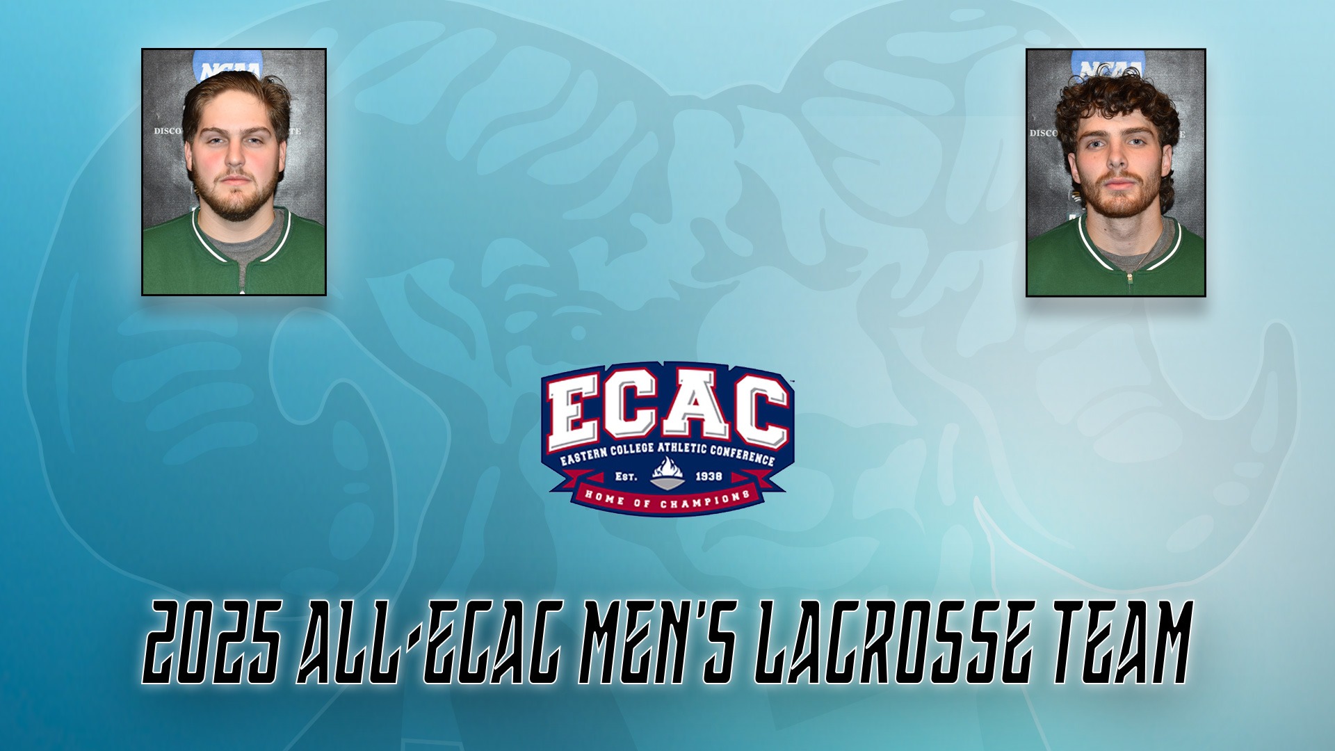 Dan Erler (left) and Tyler Kollar (right) were selected to the 2025 All-ECAC Division III Men's Lacrosse Team