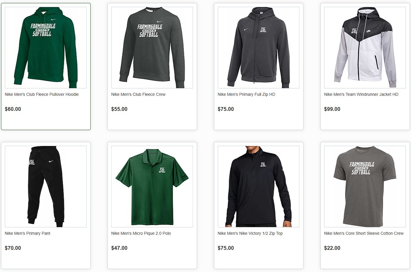2026 Softball Team Store - men's sizing products