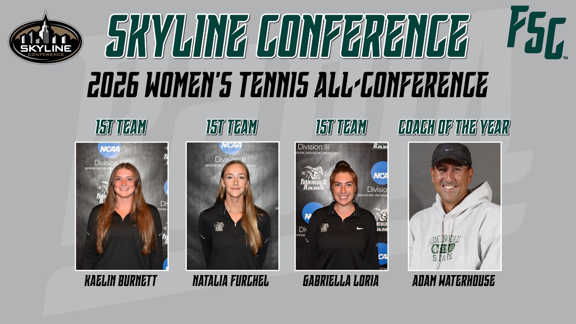 2026 Farmingdale State College Women's Tennis All-Skyline Honorees