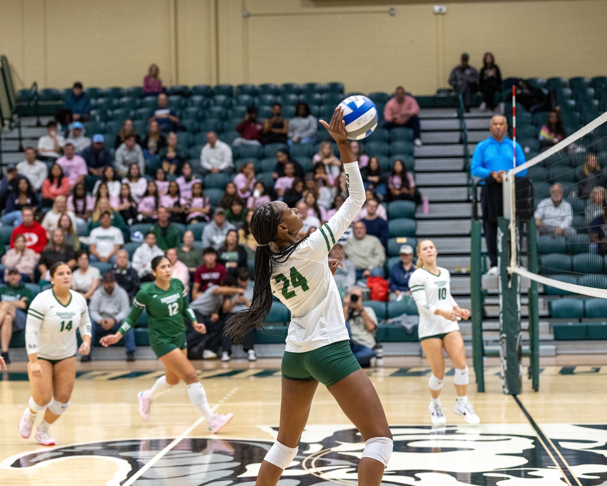 Alana Henry hitting the ball versus Old Westbury