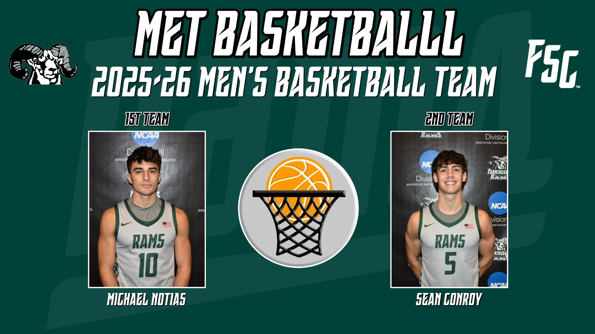 2026 MBWA All-Met Graphic with headshots of Notias and Conroy