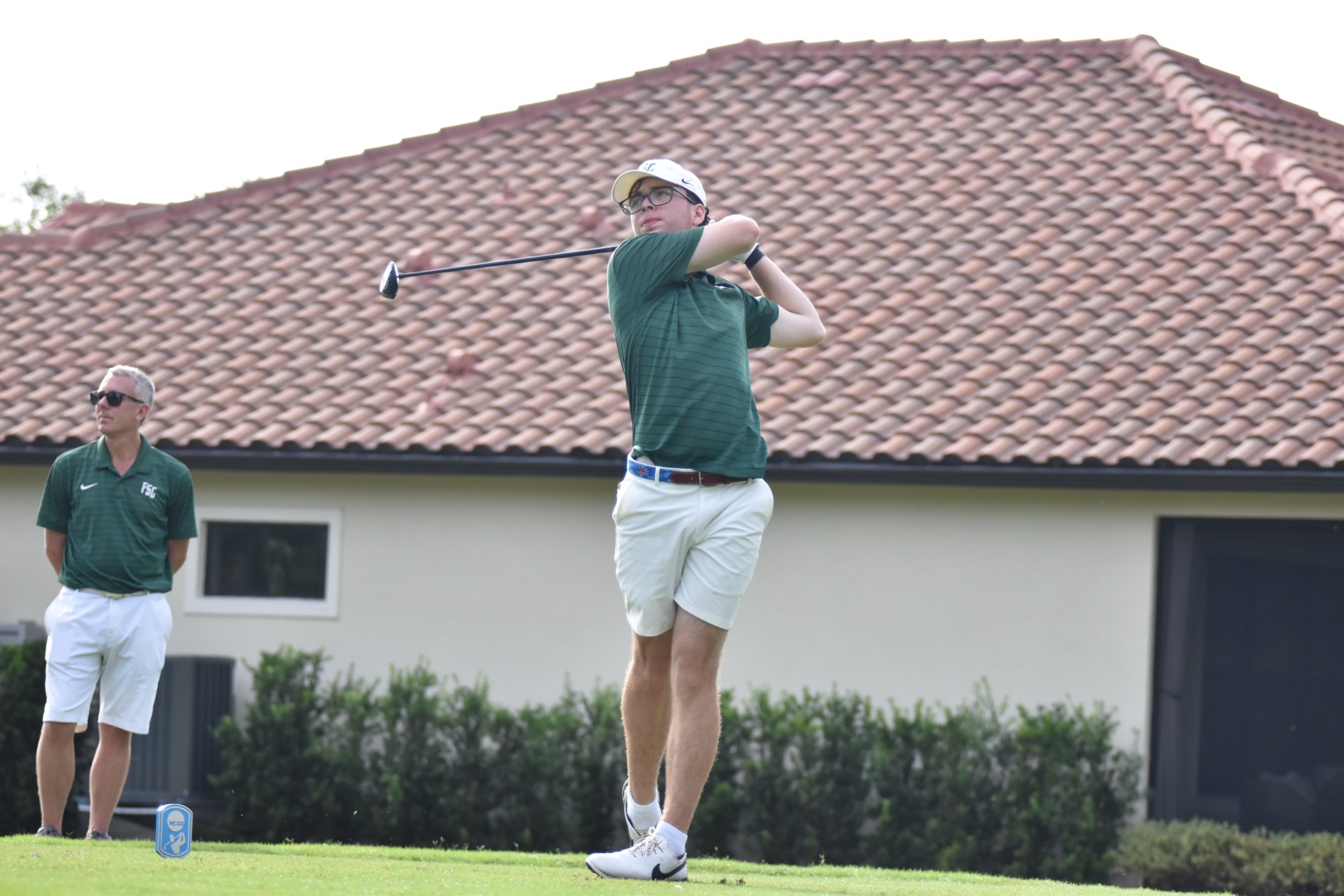 2026 Men's Golf NCAA's - Philip Connolly hitting a tee shot