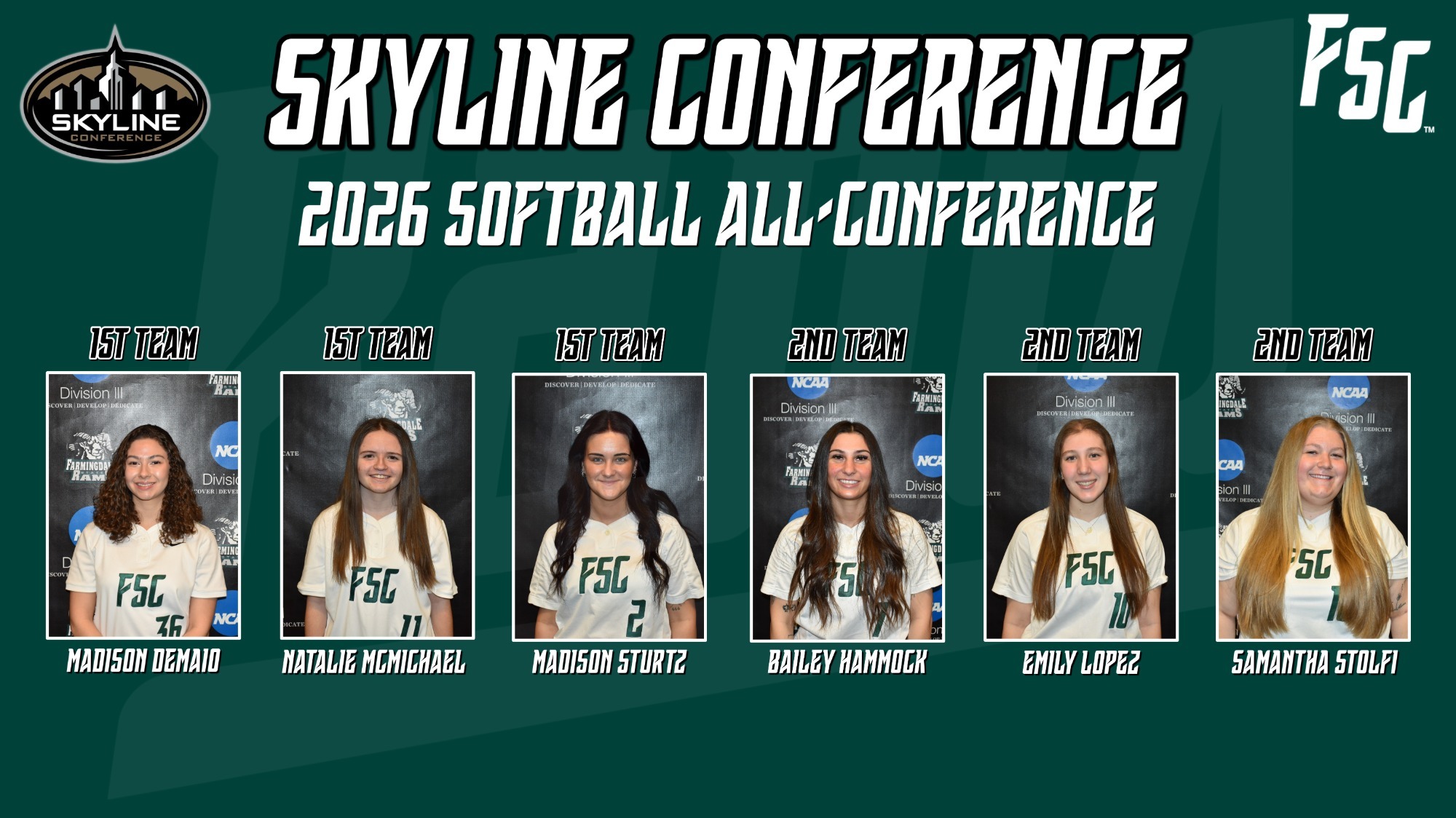 2026 Softball All-Conference graphic with headshots