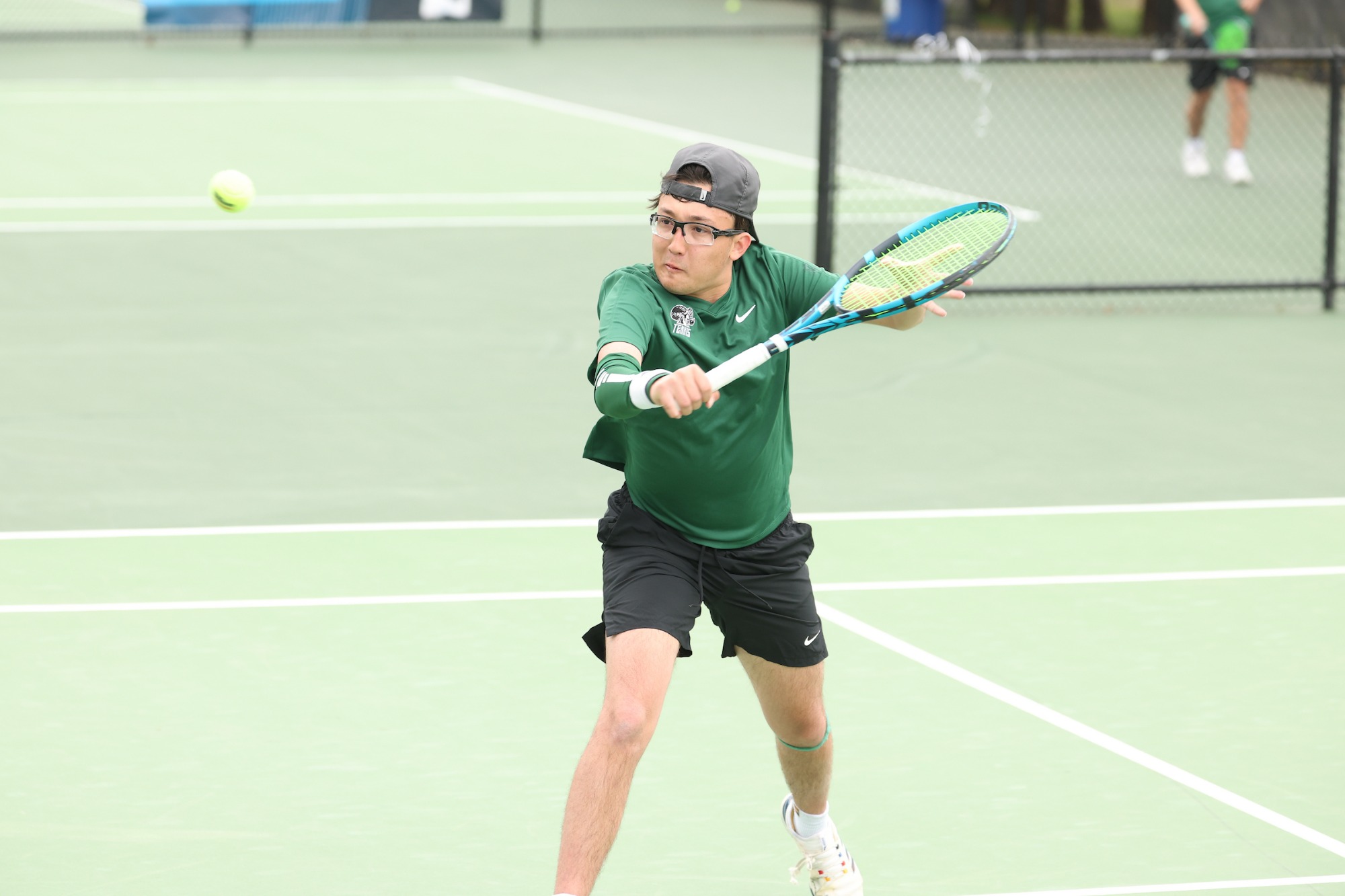 2026 Men's Tennis NCAA First Round - Ahmed hitting a return