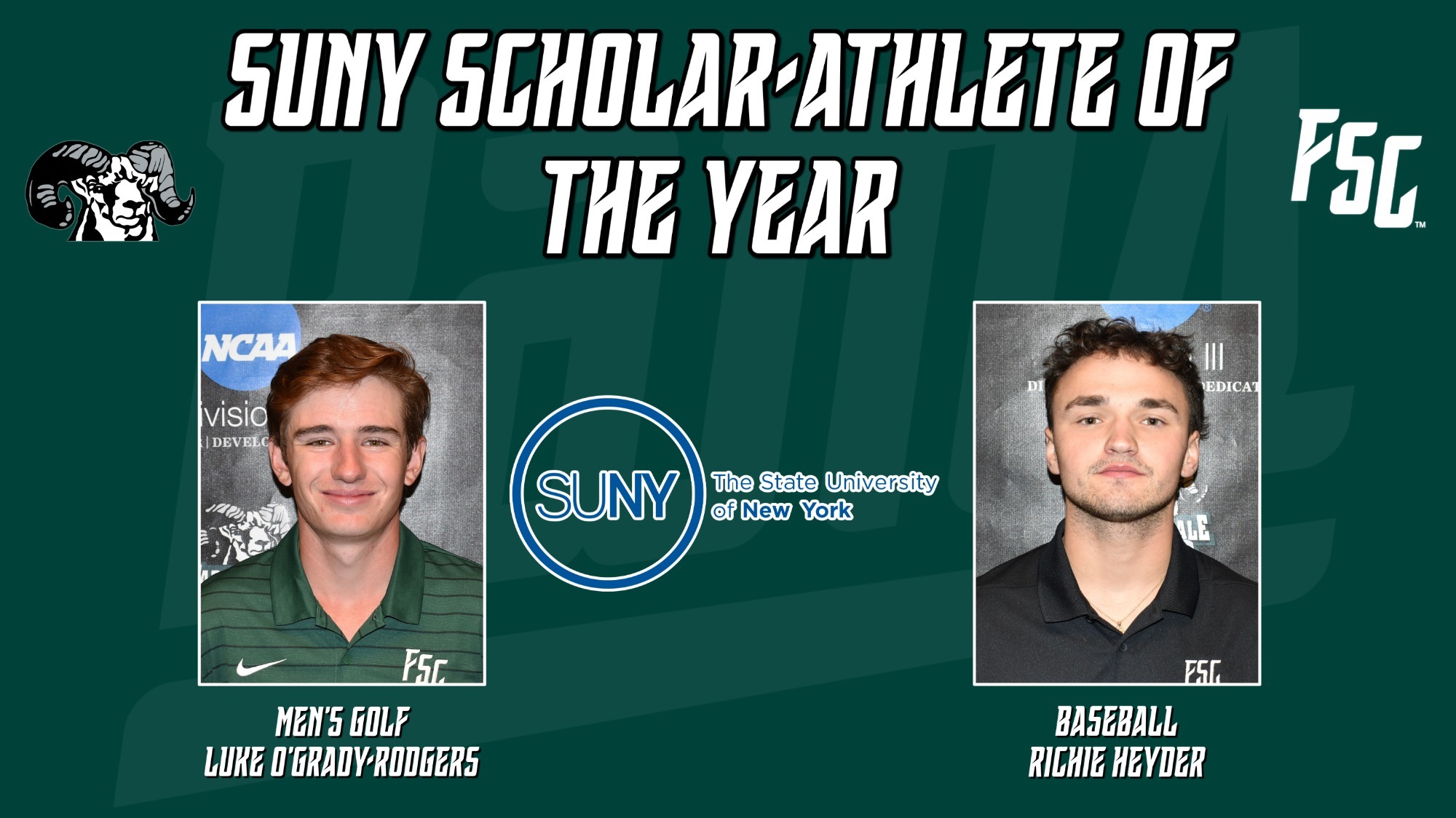 2026 SUNY Scholar-Athletes of the Year: Richie Heyder, Luke O'Grady-Rodgers