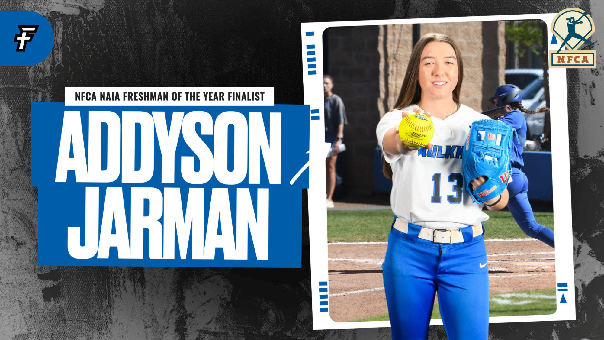 Addyson Jarman NFCA NAIA Freshman of the Year Finalist Graphic