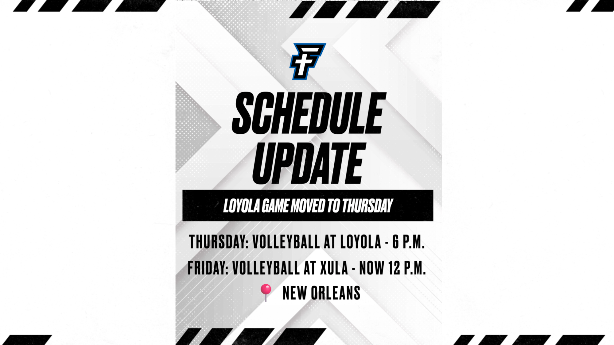 VB NOLA schedule update
