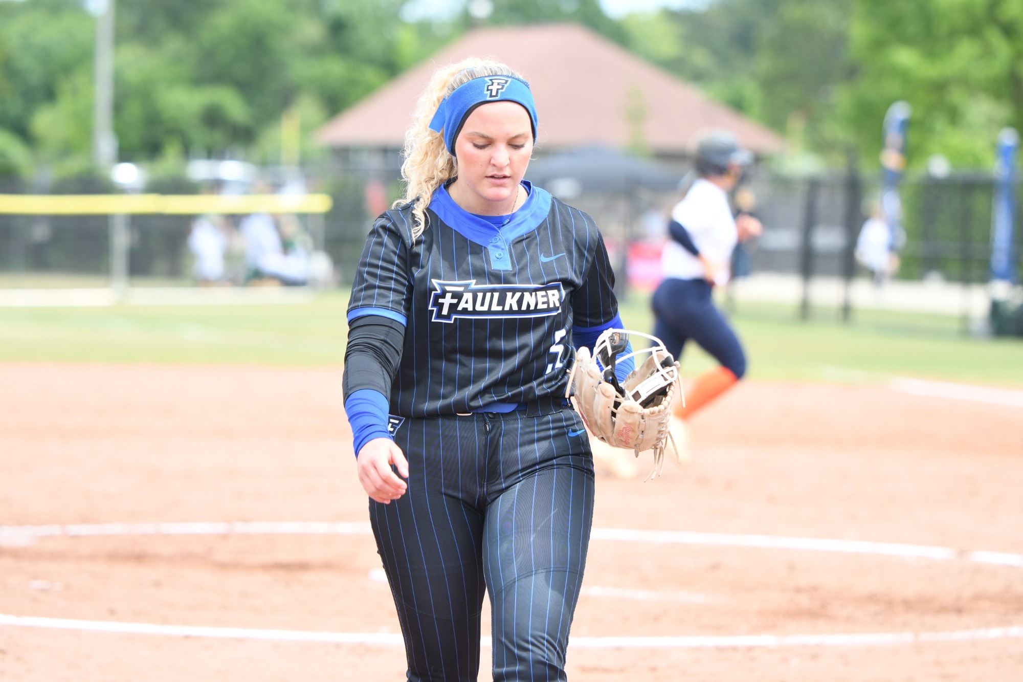 Reece breaks for an inning vs Brewton-parker