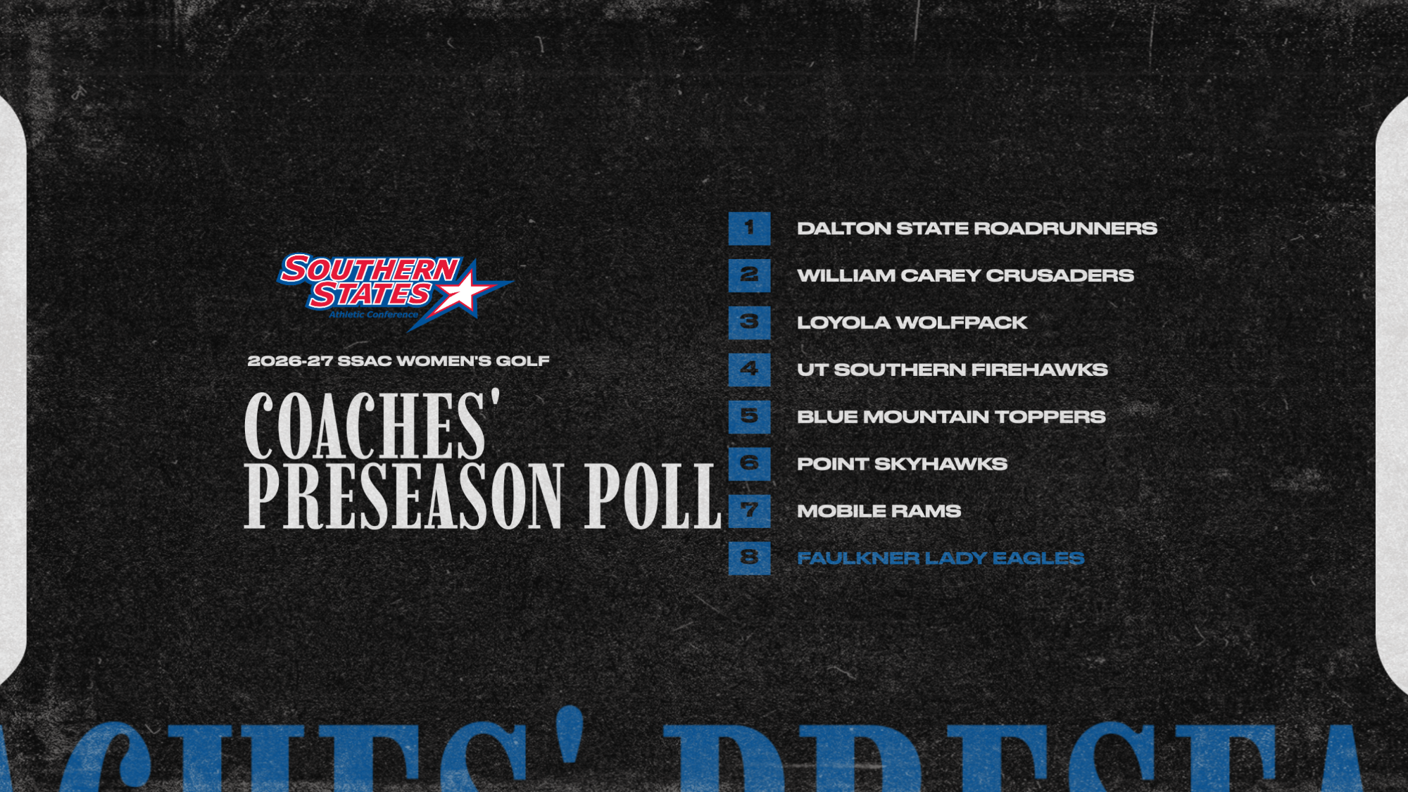 2026 Women's Golf SSAC Preseason