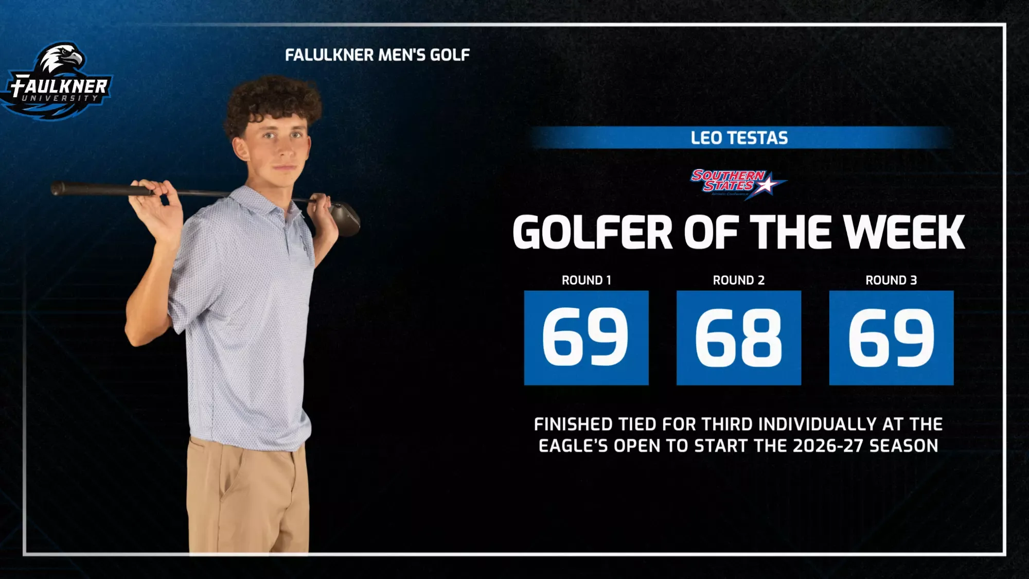 Testas SSAC Golfer of the Week 9-1