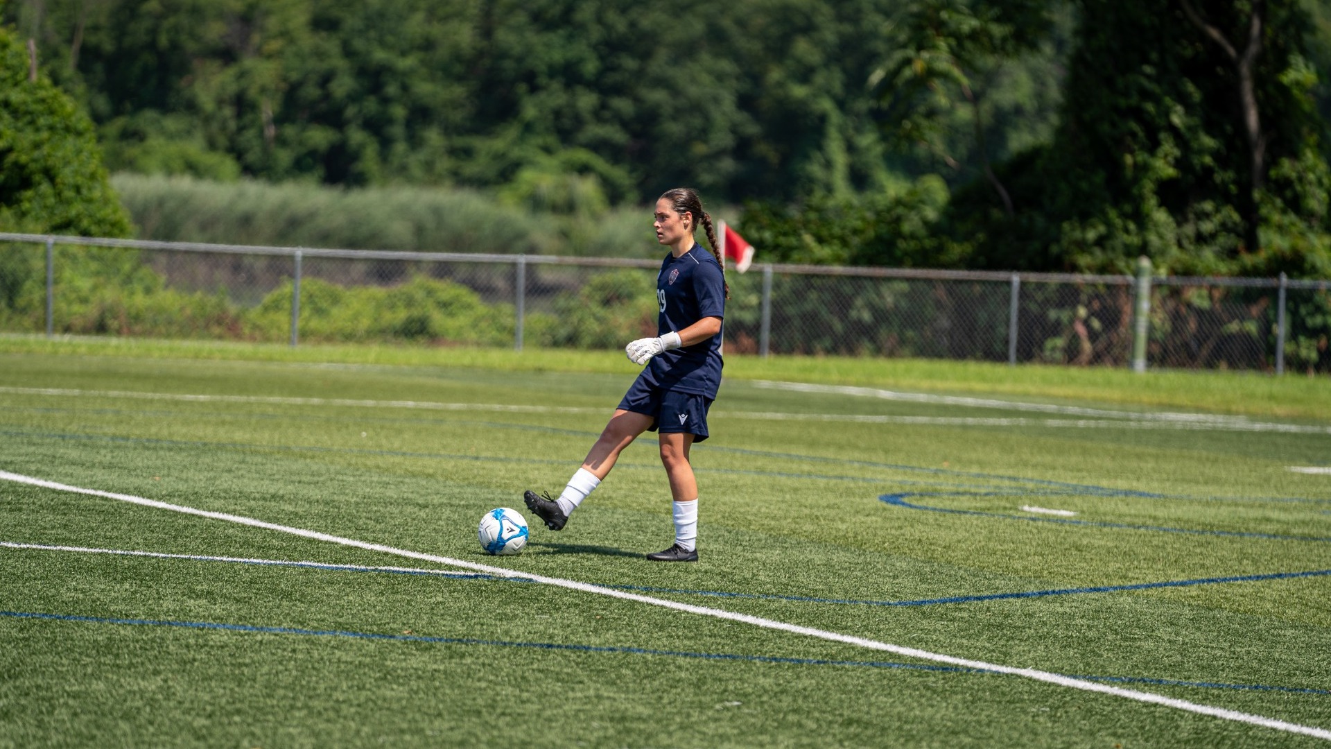 rosemarie leblanc dribbles a soccer ball