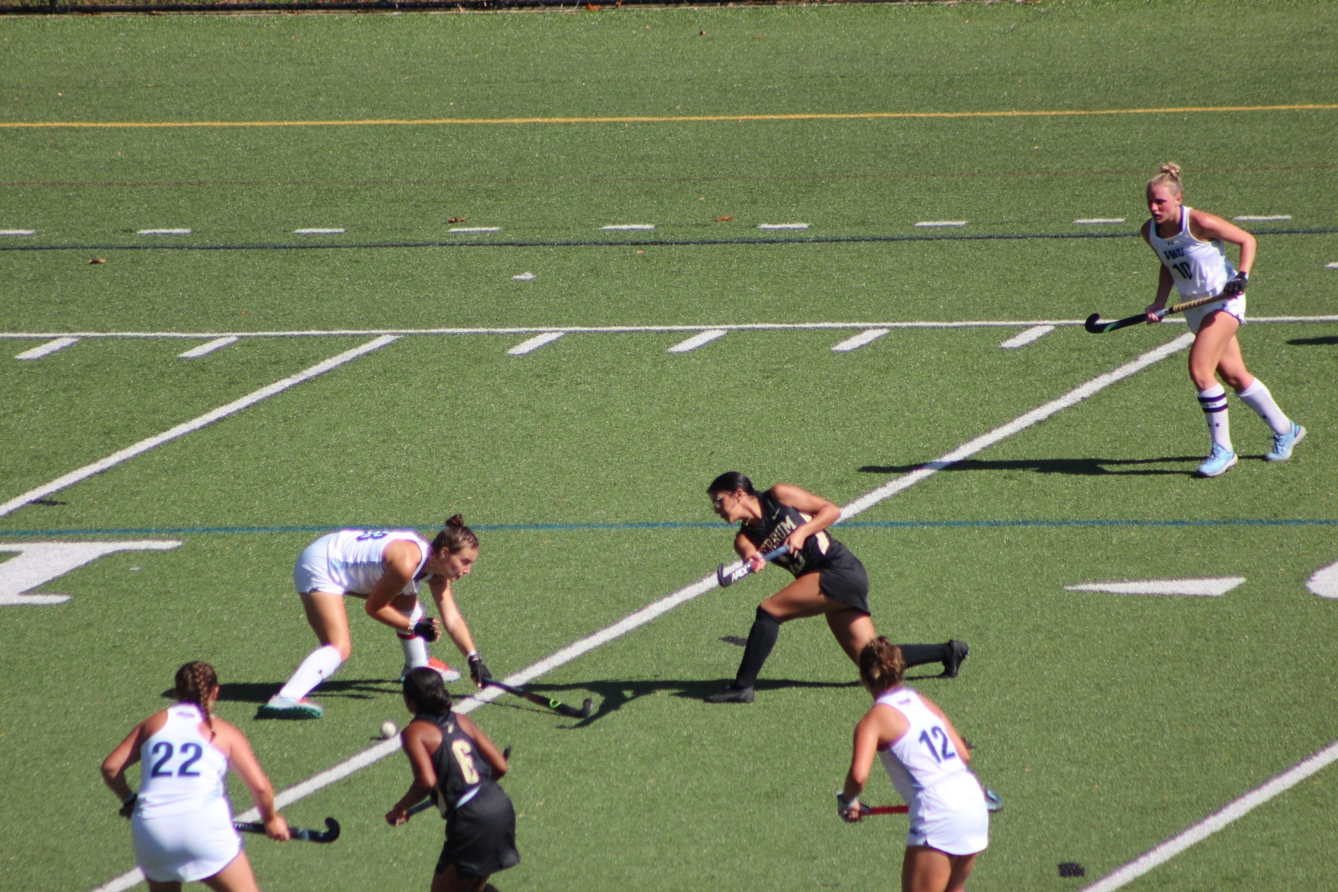 Sara Rah in Ferrum Field Hockey action on 10/28/23, during the 2023 season.