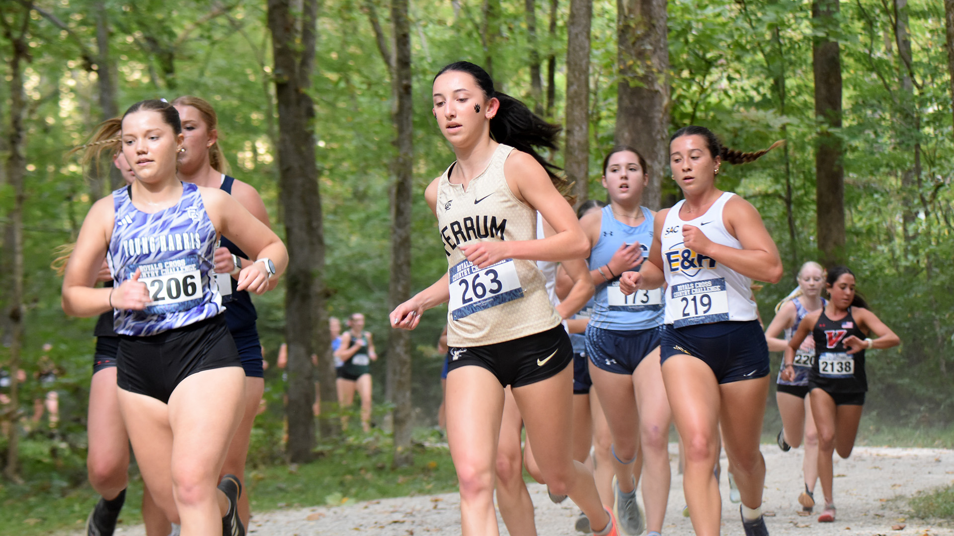 Freshman Carly Carwile was Ferrum's top runner in the women's 6K race. 