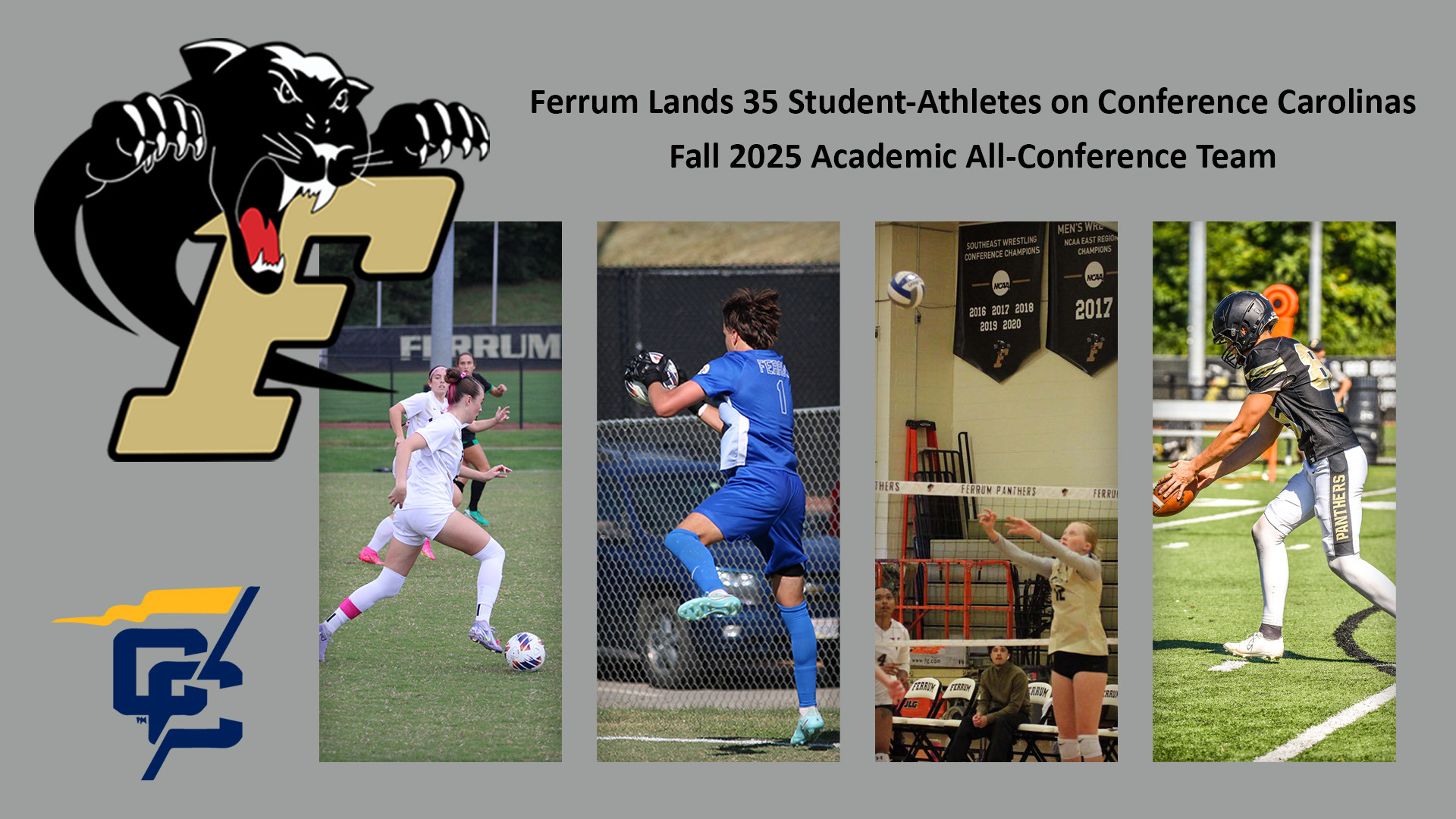 Ferrum had 35 student-athletes named to the Conference Carolinas Fall 2025 Academic All-Conference Team.