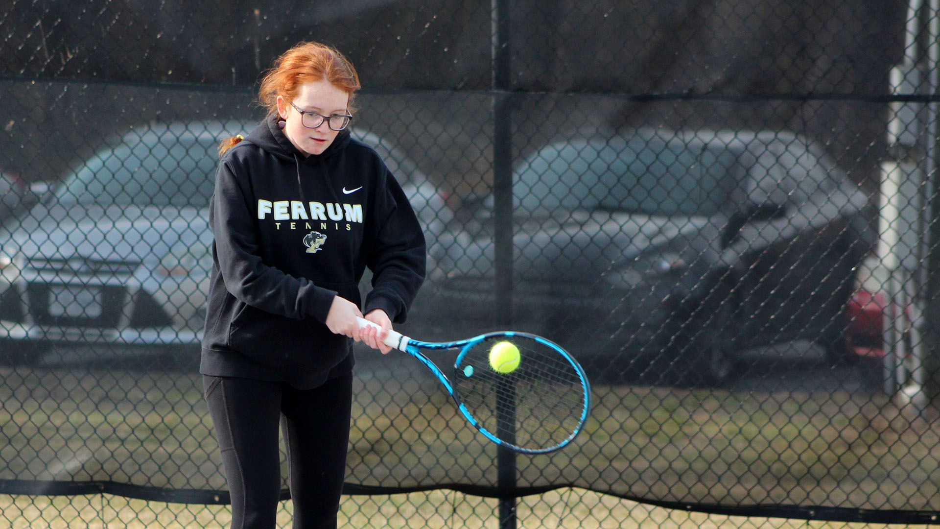 Skylar Honeycutt in action for Ferrum on February 18, 2025.