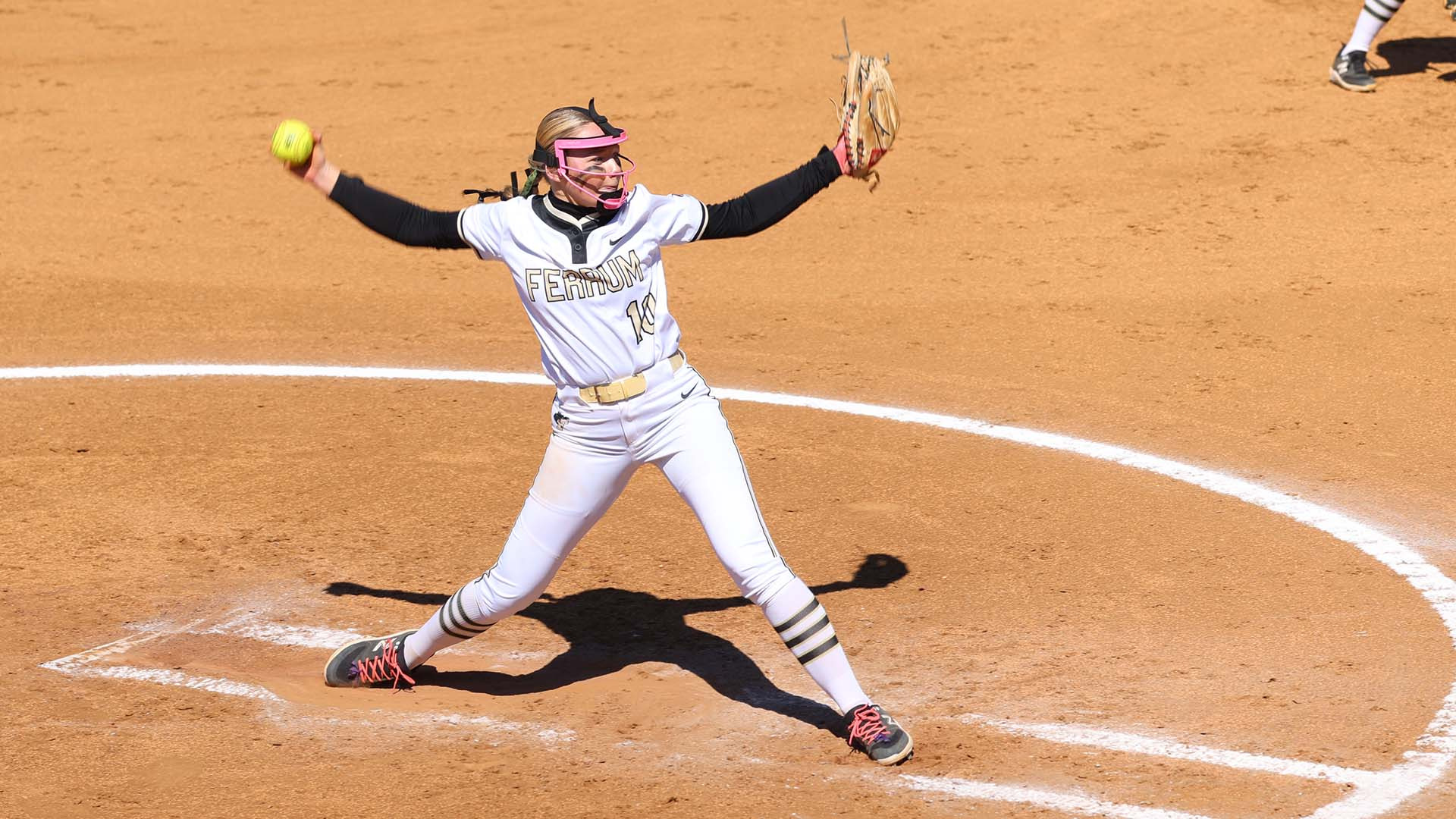 Emily Smith recorded six strikeouts to help Ferrum beat Roanoke 4-1 in game one of an ODAC doubleheader March 17, 2025 at home. 