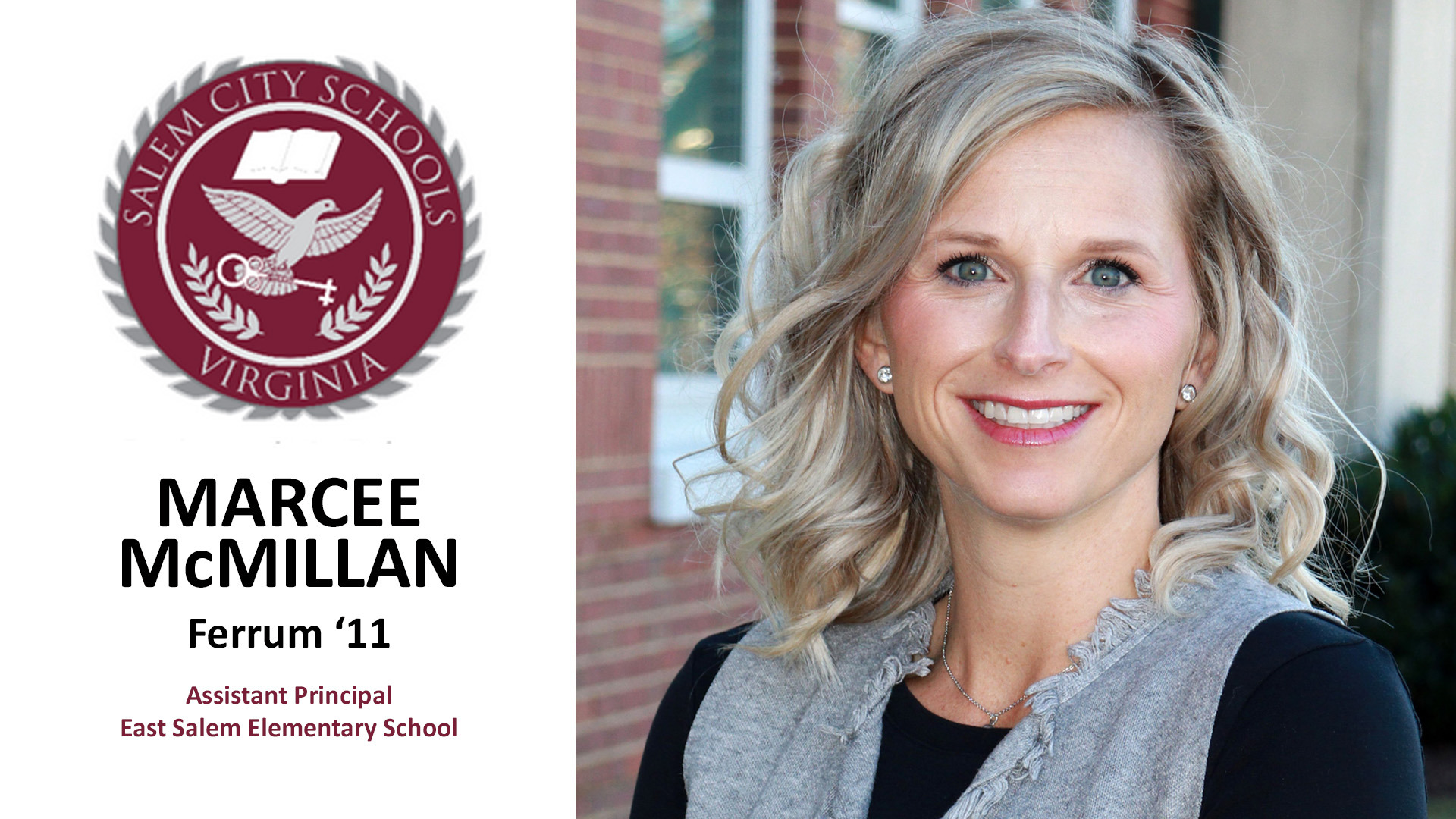 Former Ferrum College Cheerleader Marcee McMillan has been promoted to Assistant Principal at East Salem Elementary School.