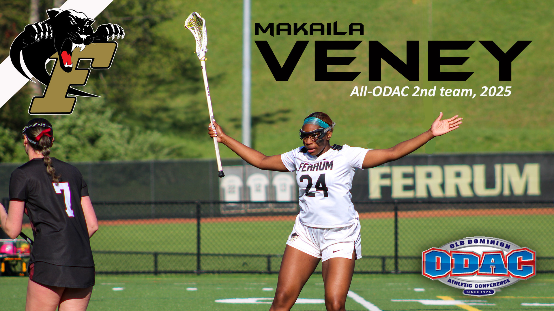 Ferrum's Makaila Veney earned her third All-ODAC honor at the conclusion of the 2025 season. 