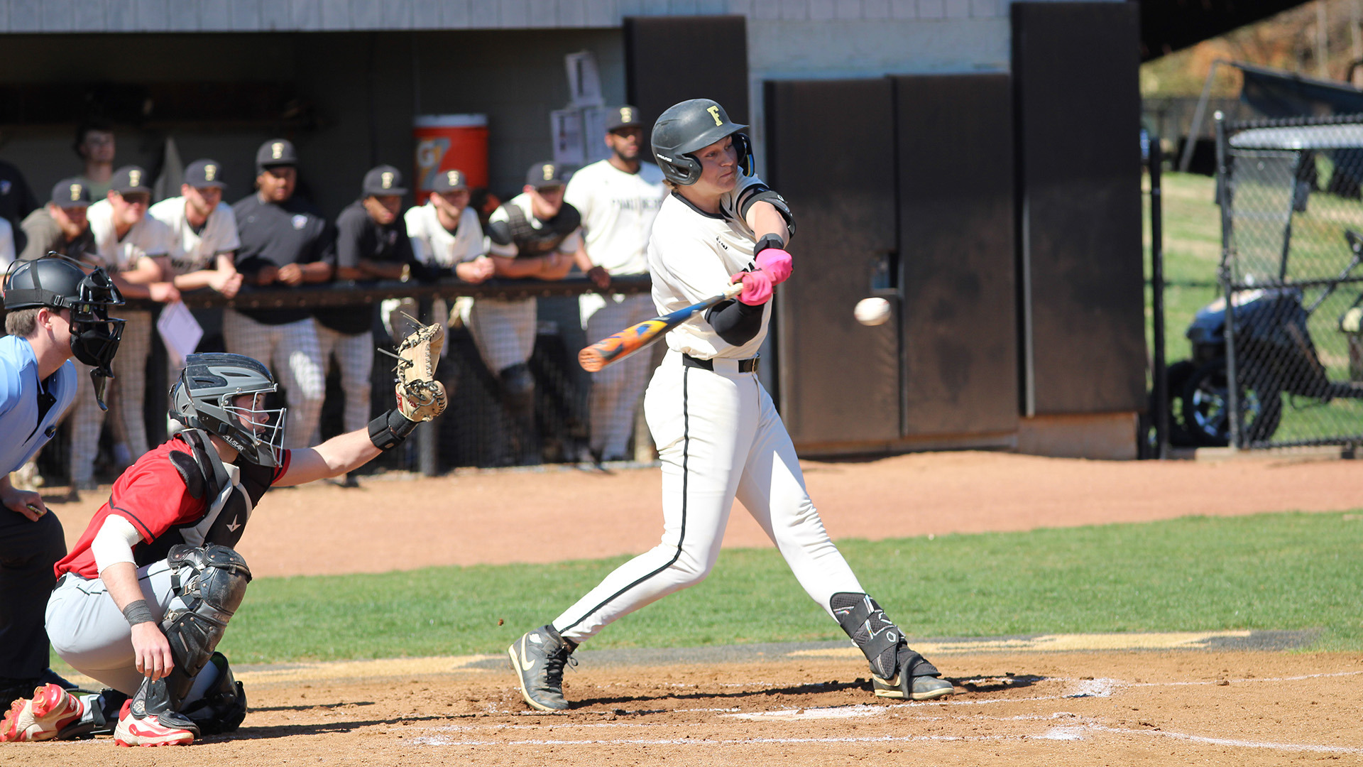 Hunter Carlson at the plate in a home game on March 9, 2026. 